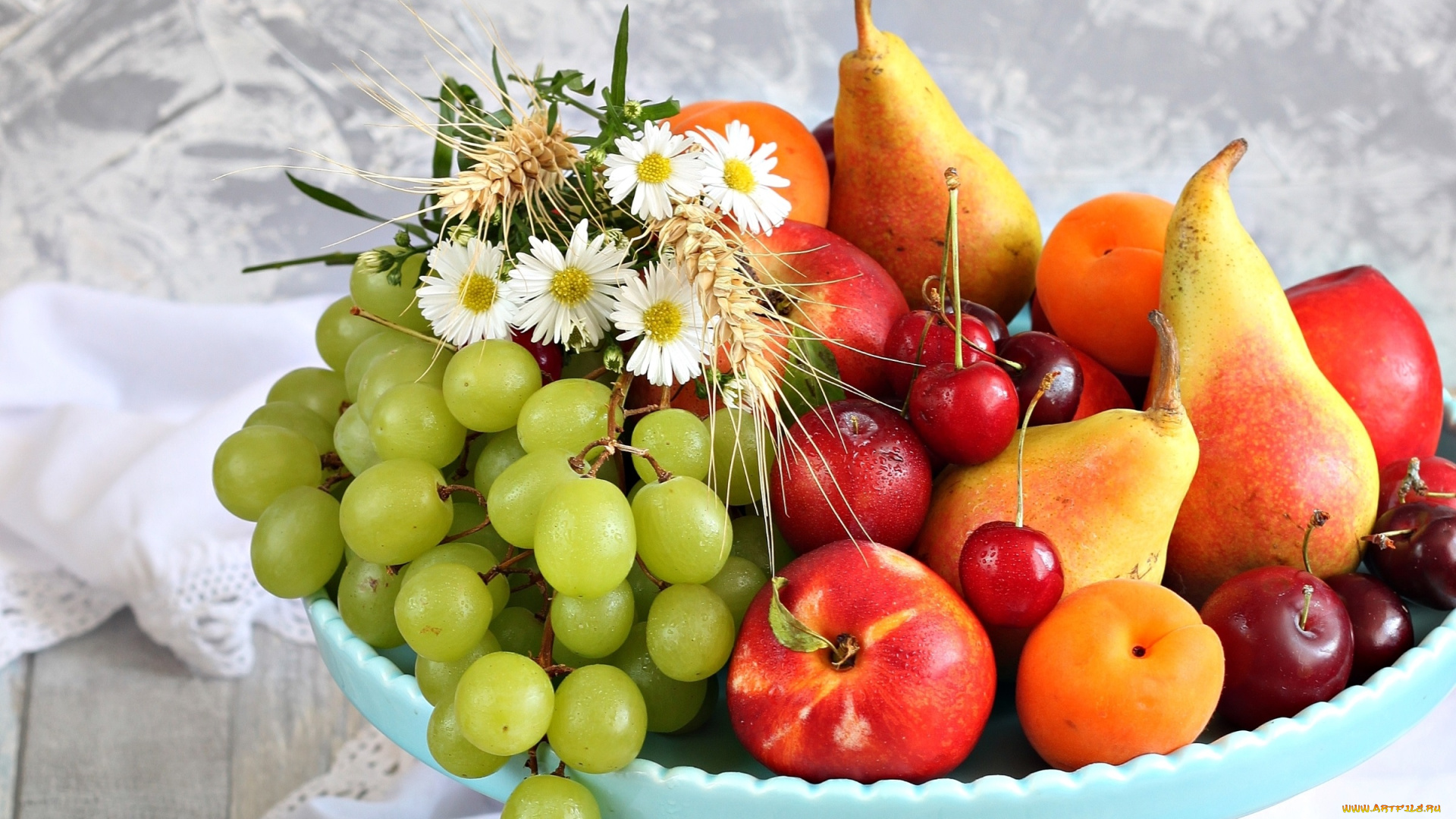 еда, фрукты, , ягоды, виноград, нектарин, черешня, груша, абрикос