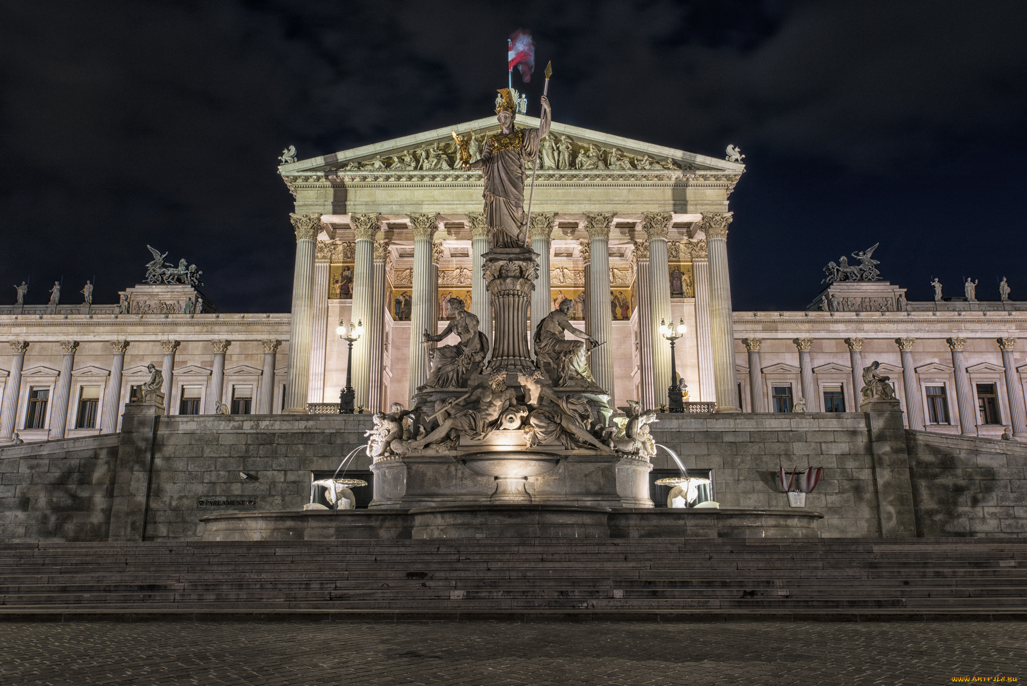 austrian, parliament, building, , vienna, города, вена, , австрия, статуя, дворец