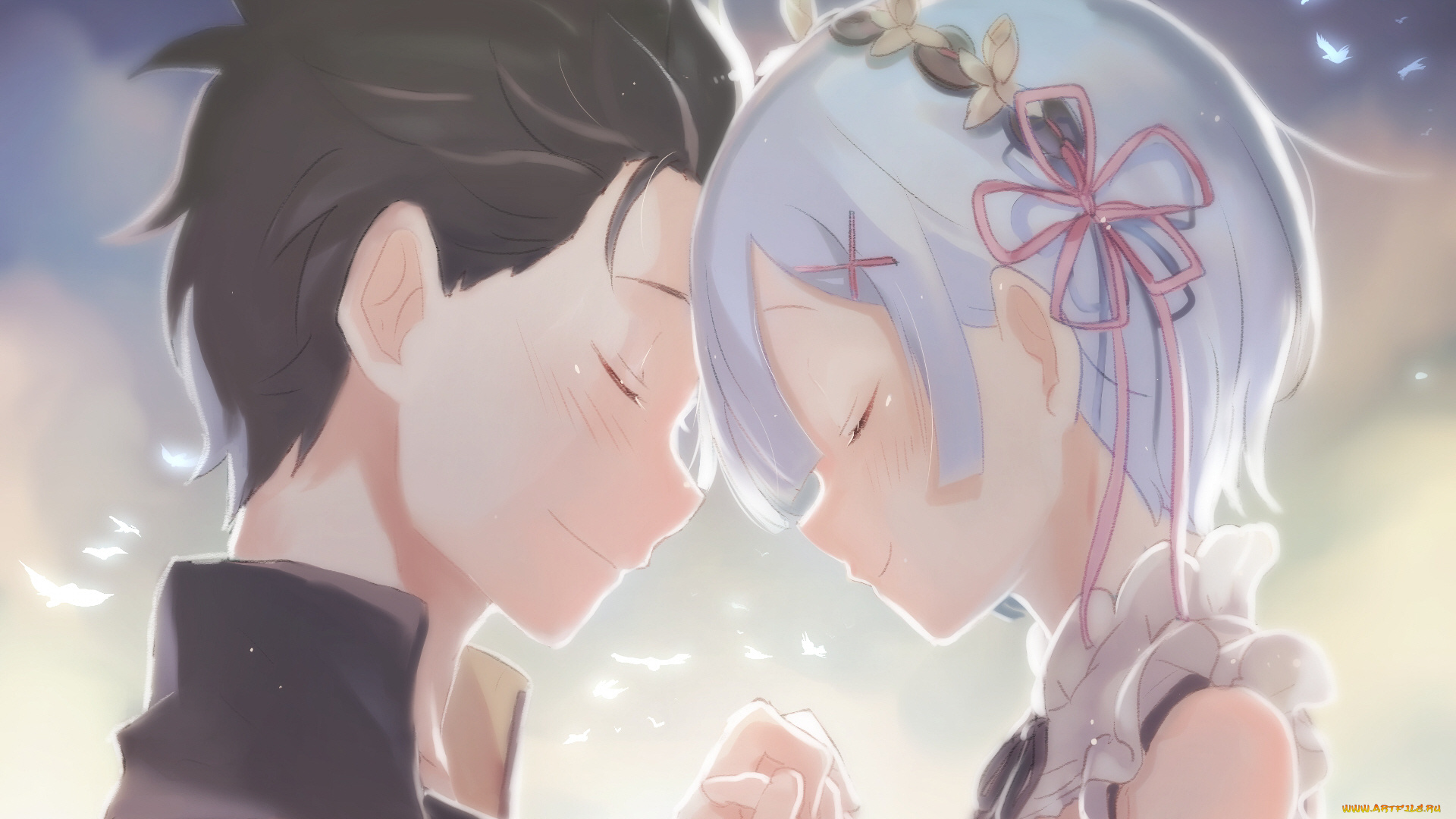 аниме, re, , zero, kara, hajimeru, isekai, seikatsu, пара