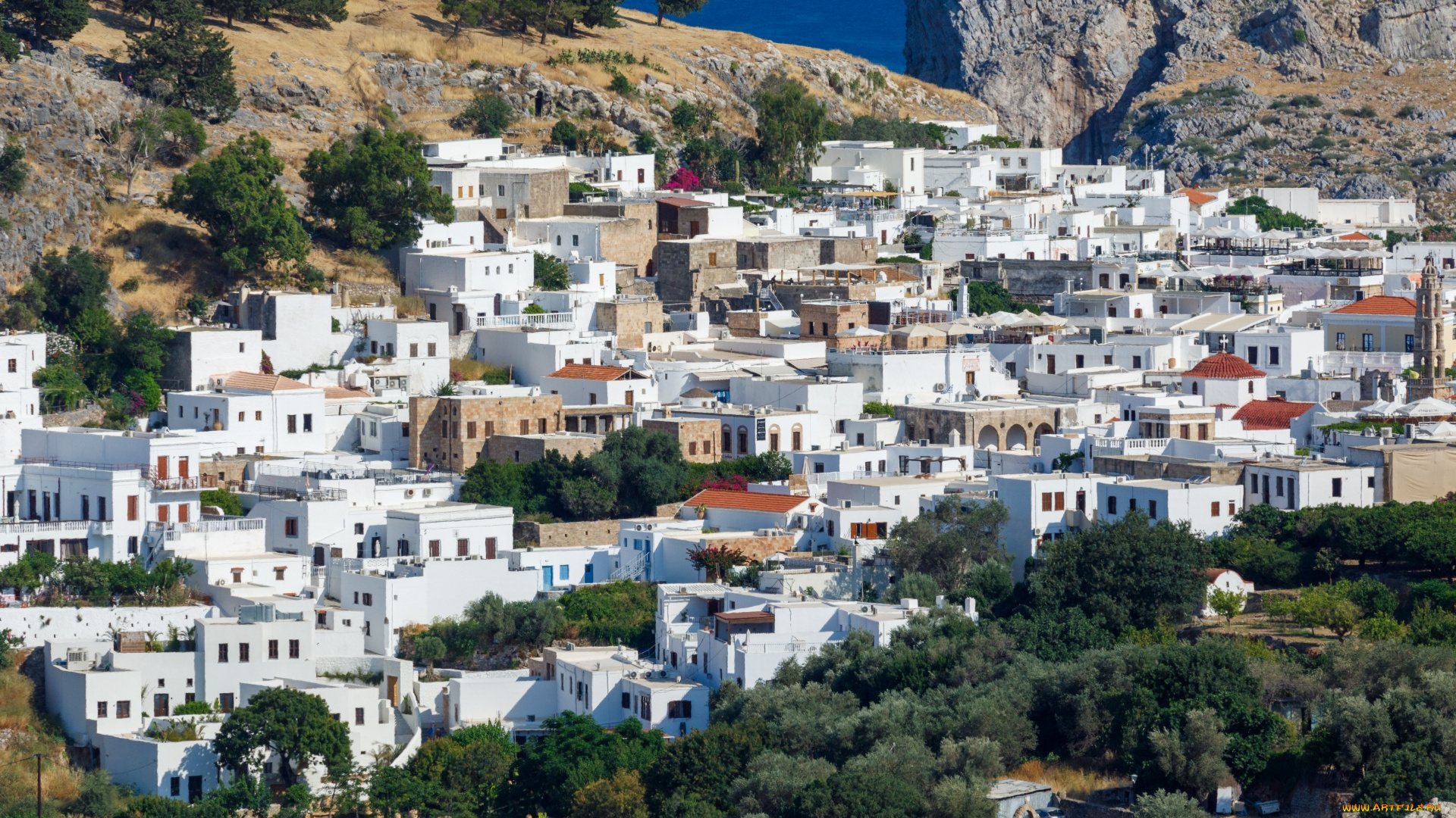 lindos, rhodes, greece, города, -, панорамы