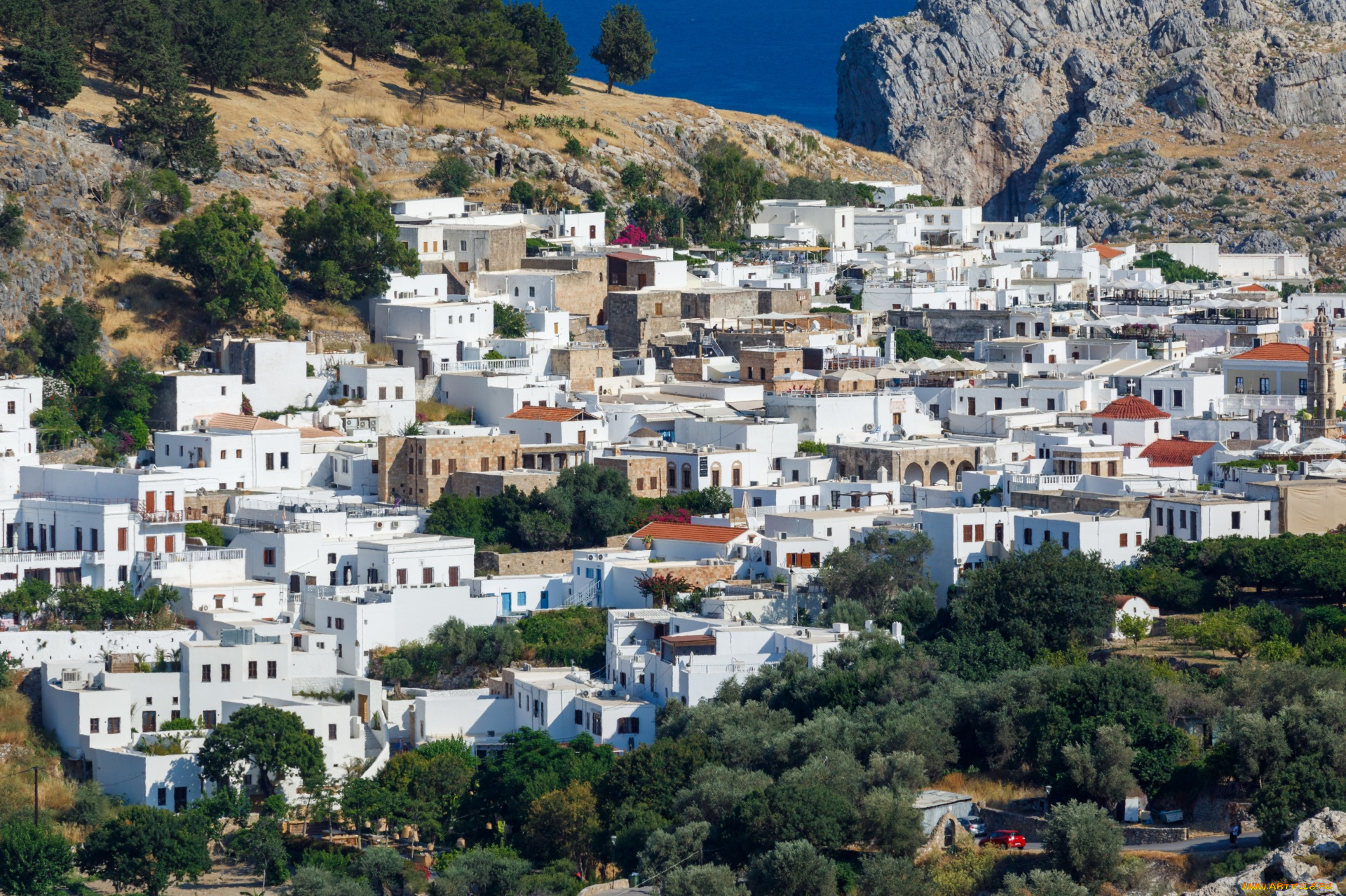 lindos, rhodes, greece, города, -, панорамы