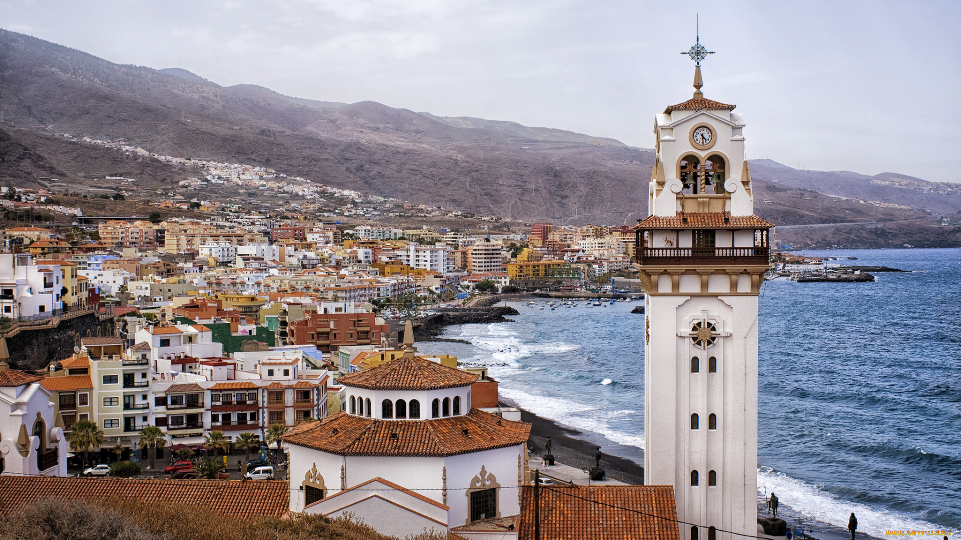 candelaria, santa, cruz, de, tenerife, spain, города, панорамы, canary, islands, канделария, канарские, острова, тенерифе, испания, атлантический, океан