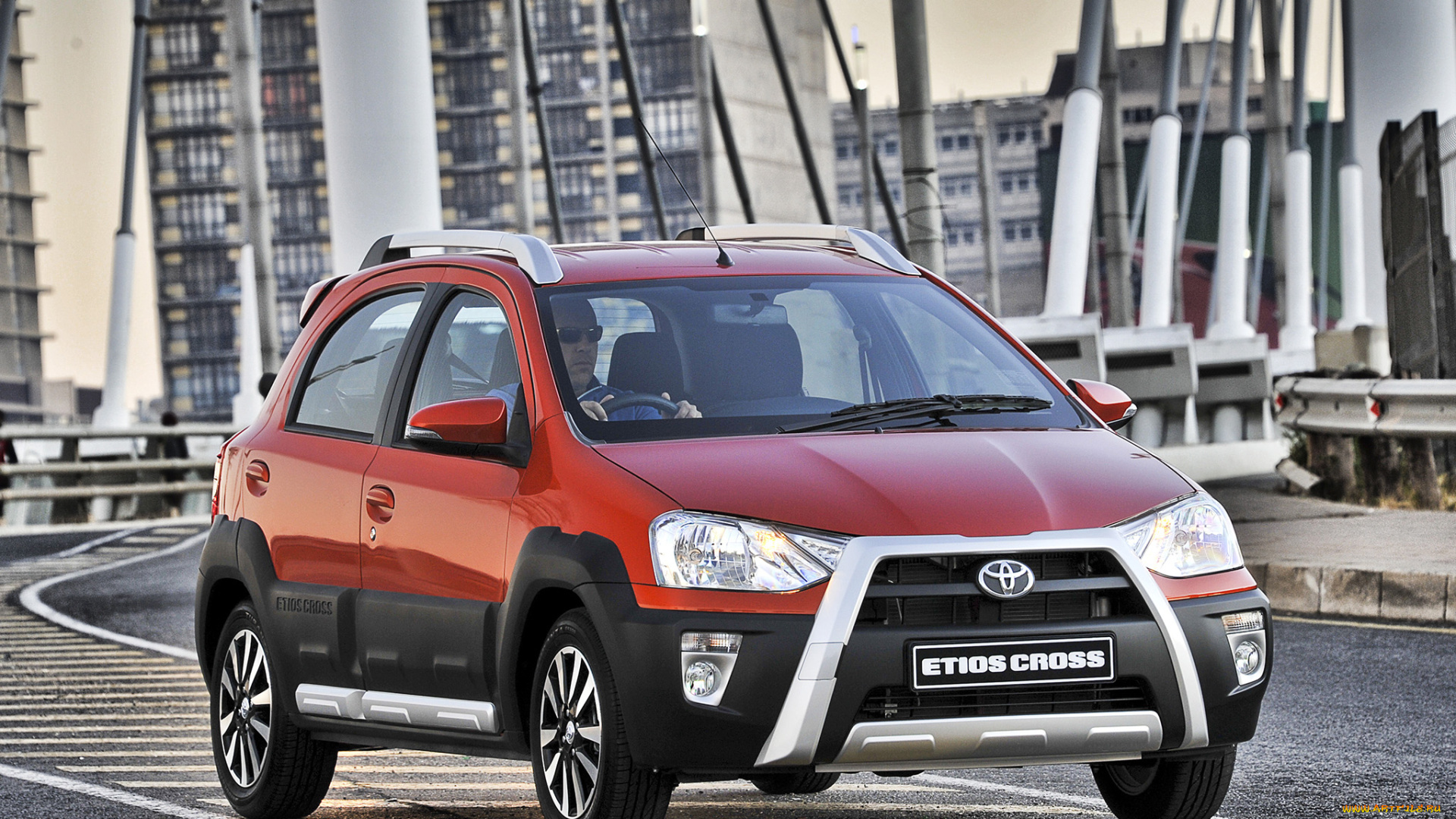 автомобили, toyota, 2014г, za-spec, cross, etios, красный