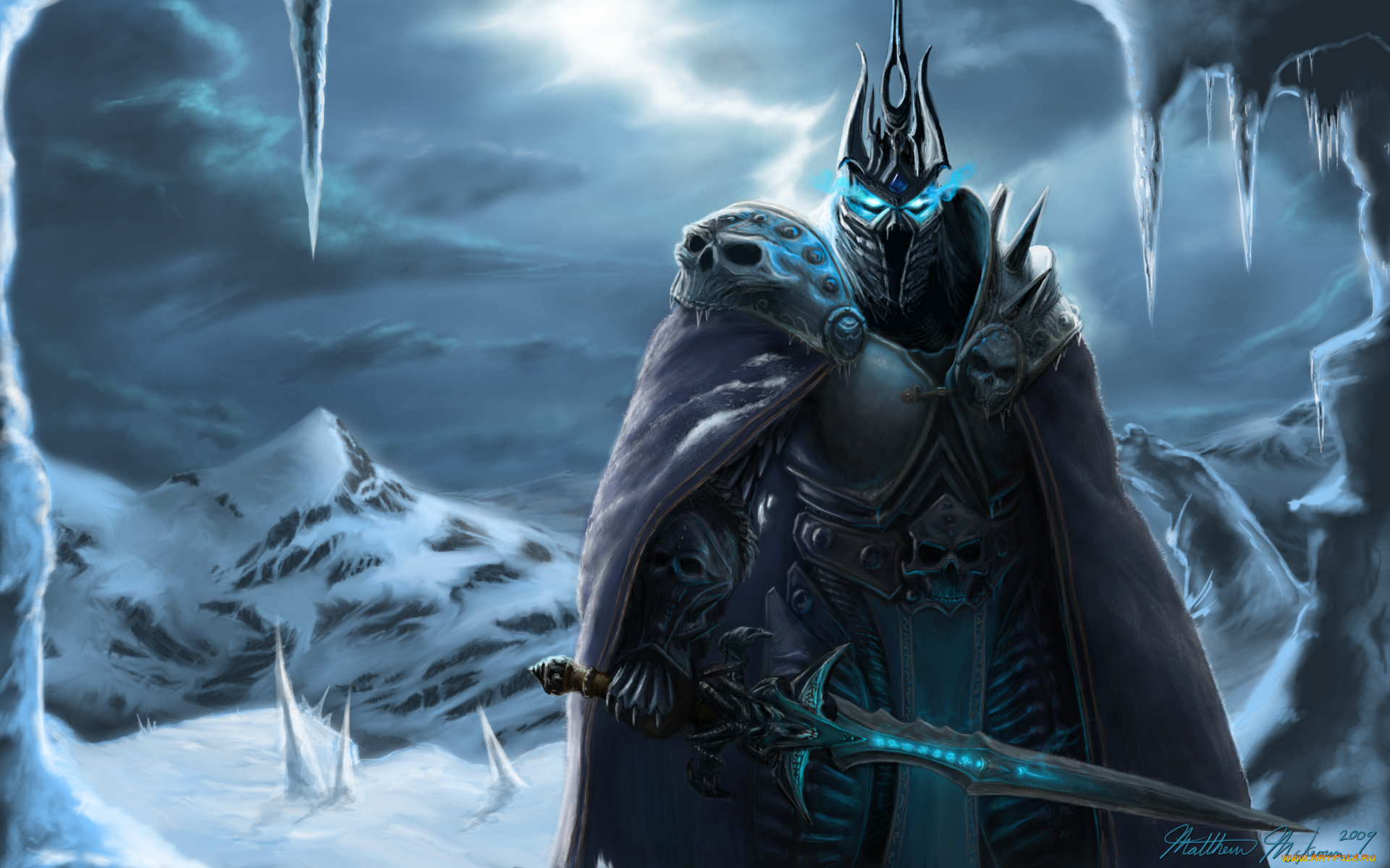 world, of, warcraft, , wrath, of, the, lich, king, фэнтези, нежить, рыцарь, доспехи, зима, меч, горы