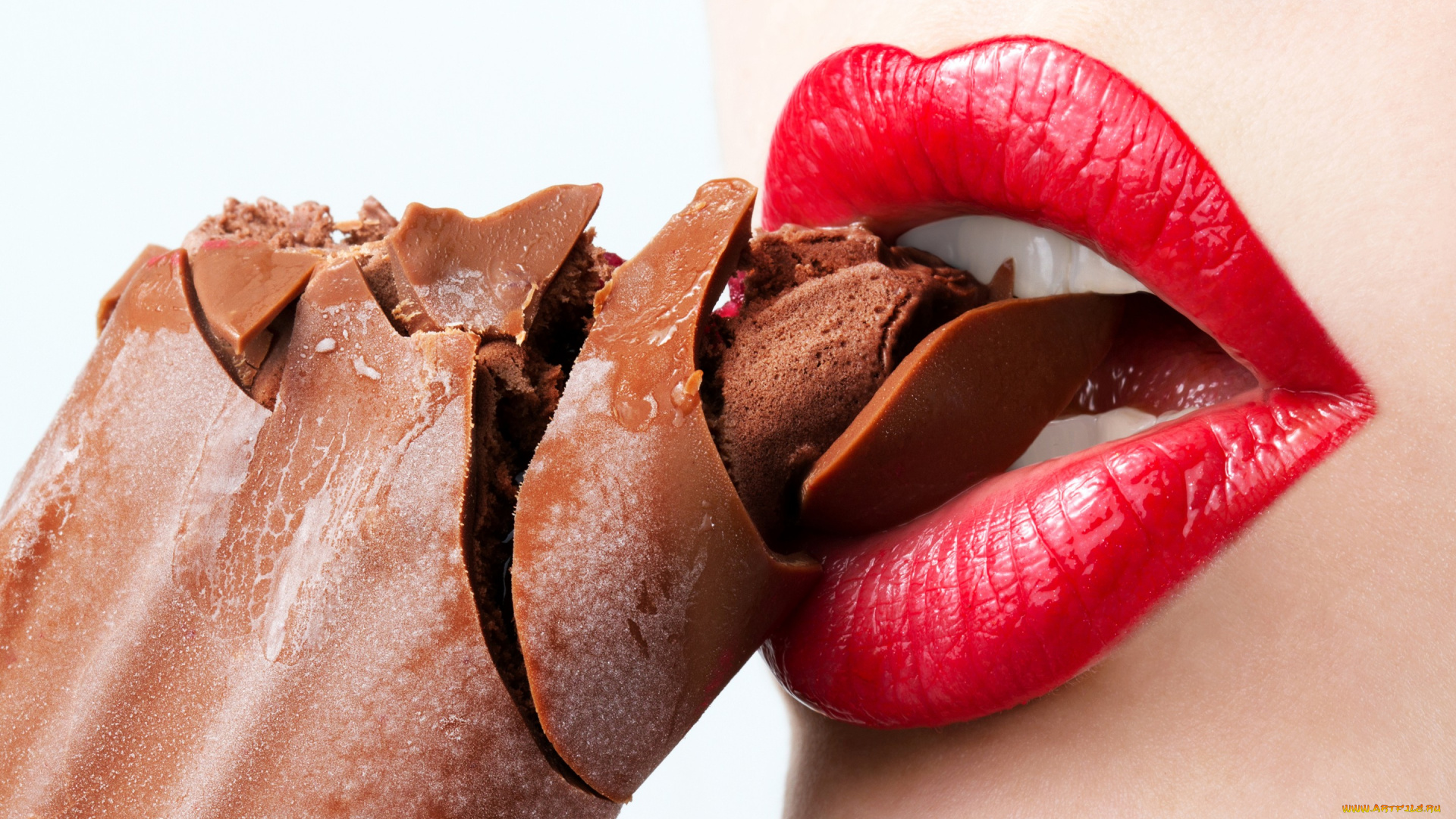 разное, губы, lips, woman, мороженое, chocolate, whim, помада, фон, ice, cream