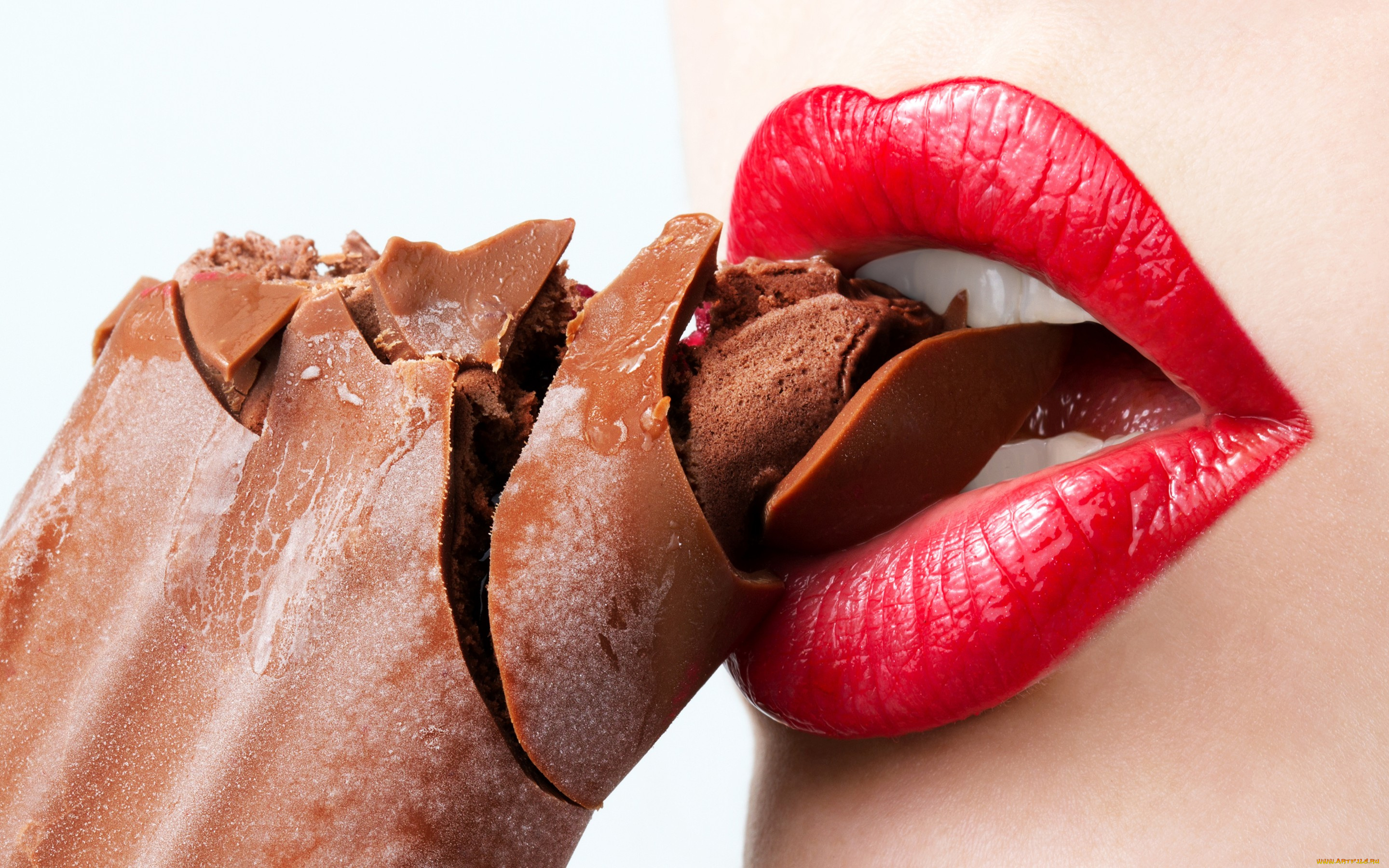разное, губы, lips, woman, мороженое, chocolate, whim, помада, фон, ice, cream