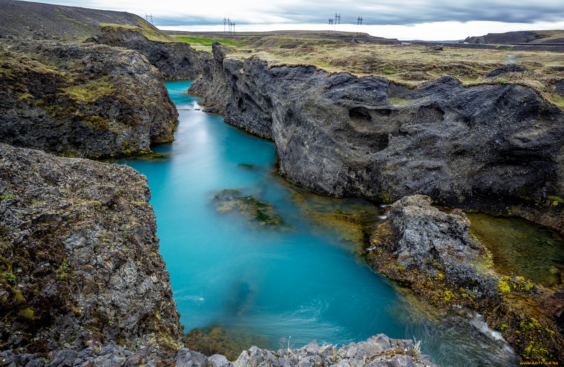 исландия, природа, реки, озера, камни, водоем