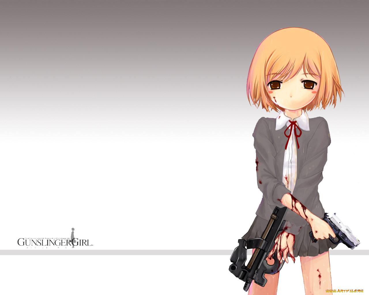 аниме, gun, slinger, girl