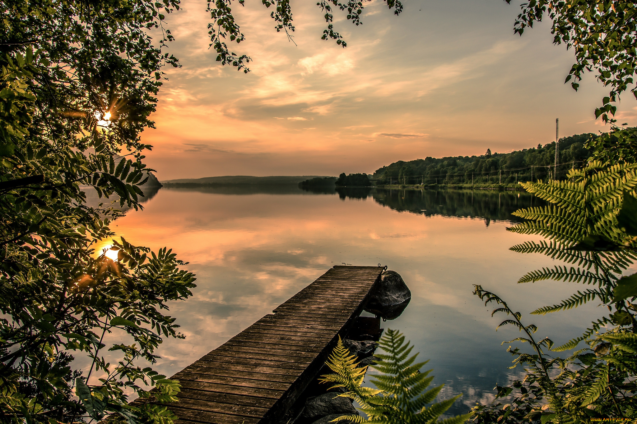 природа, реки, озера, рассвет