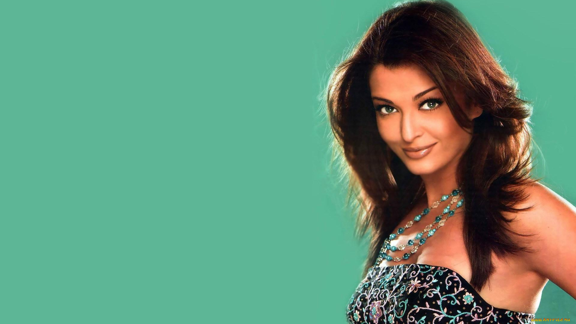 девушки, aishwarya, rai, бусы, улыбка, актриса, модель, шатенка