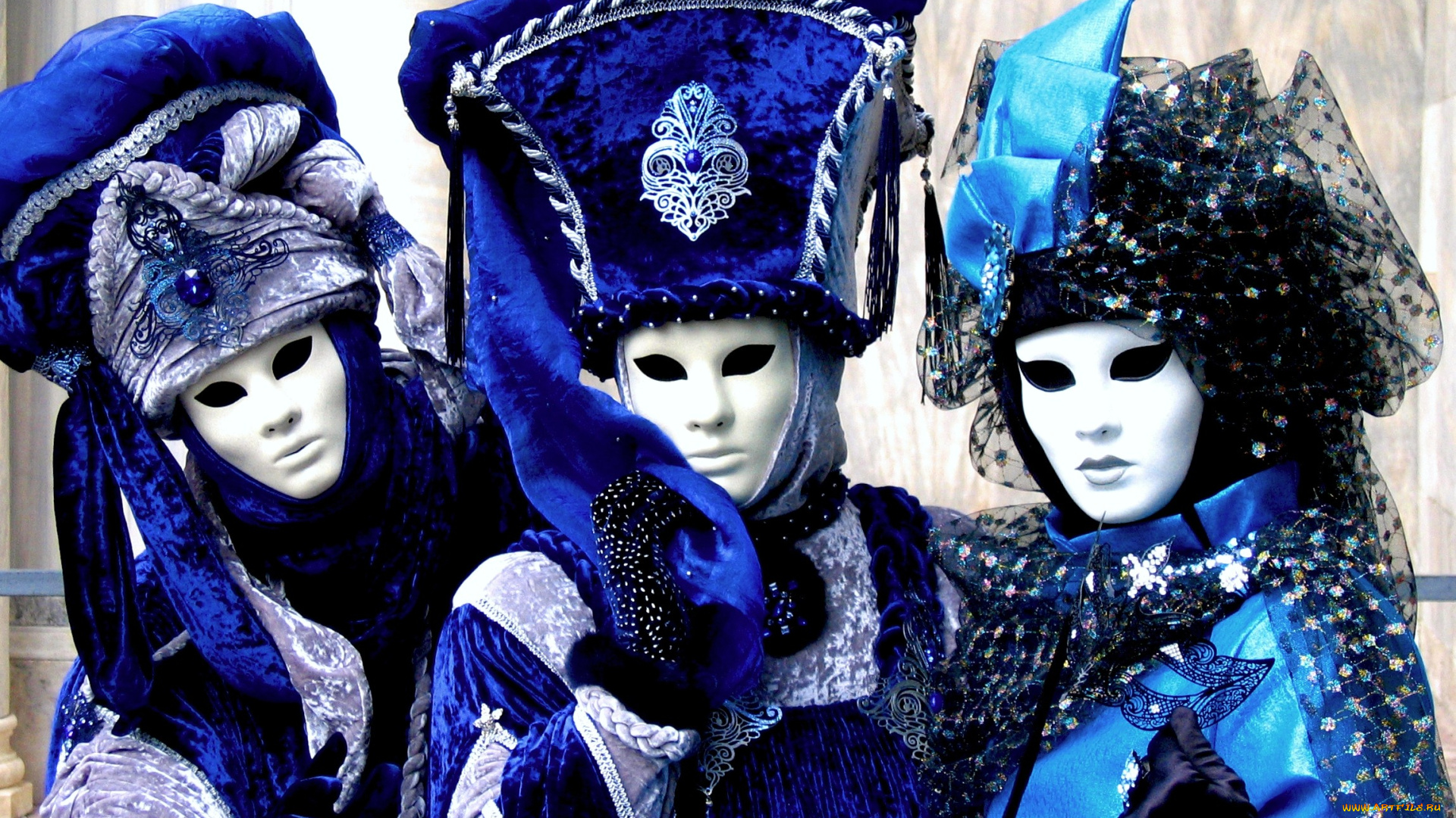разное, маски, карнавальные, костюмы, синий, венеция