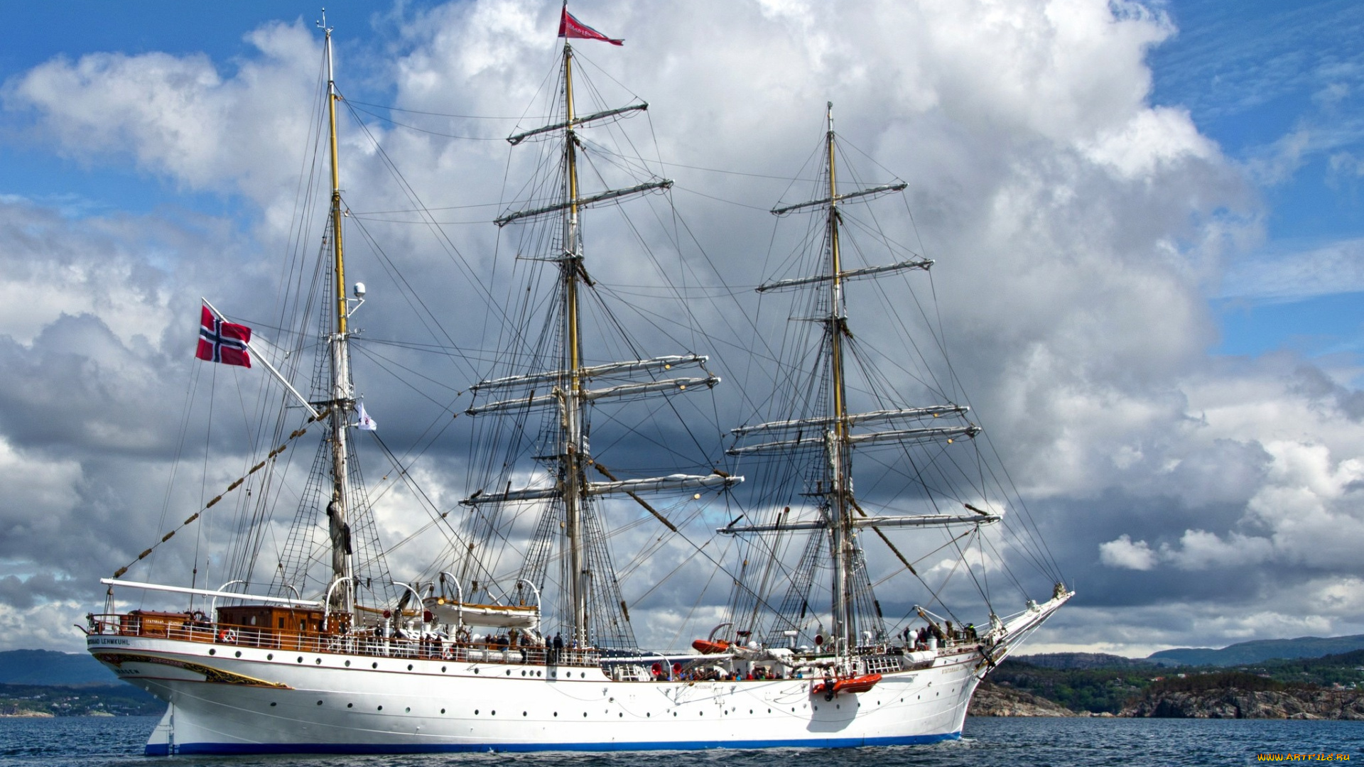 statsraad, lehmkuhl, корабли, парусники, побережье, пааруса, мачты