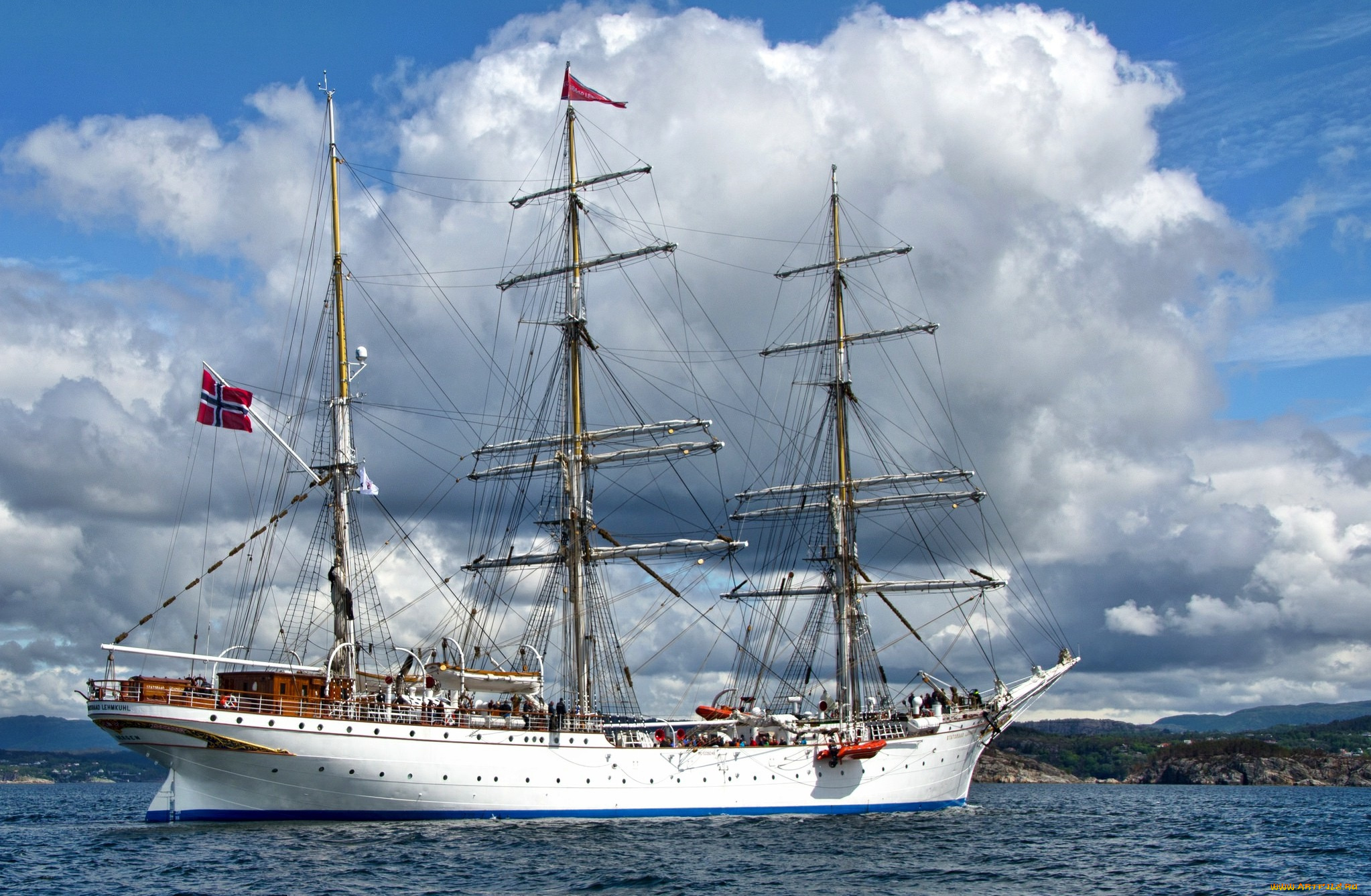 statsraad, lehmkuhl, корабли, парусники, побережье, пааруса, мачты