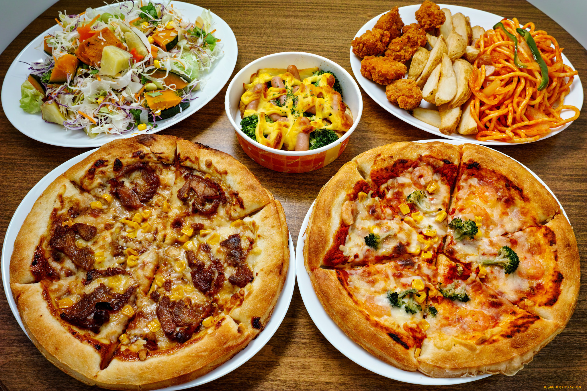 еда, пицца, салат, овощи