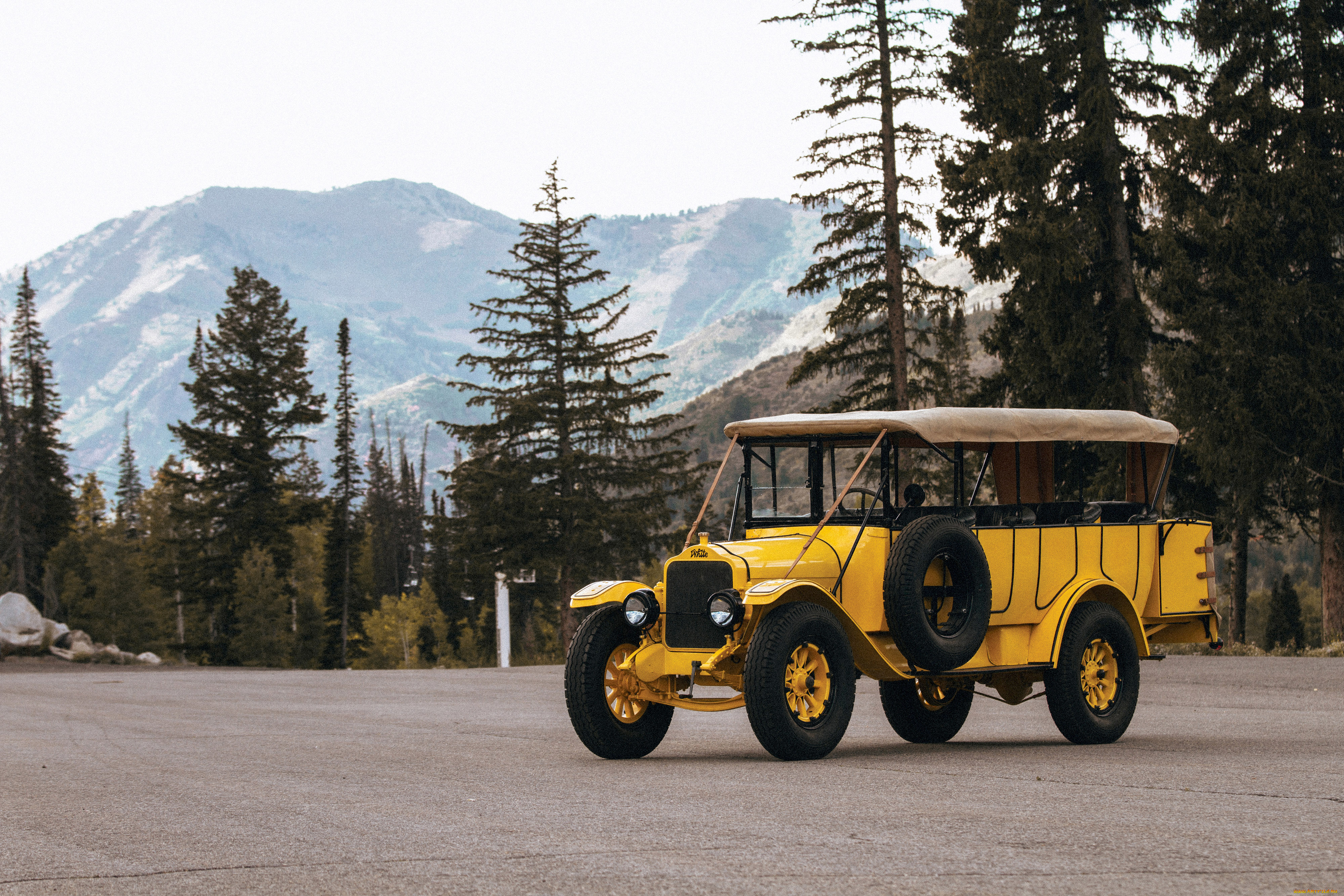 white, model, 15-45, yellowstone, park, tour, bus, by, bender, автомобили, автобусы, classic