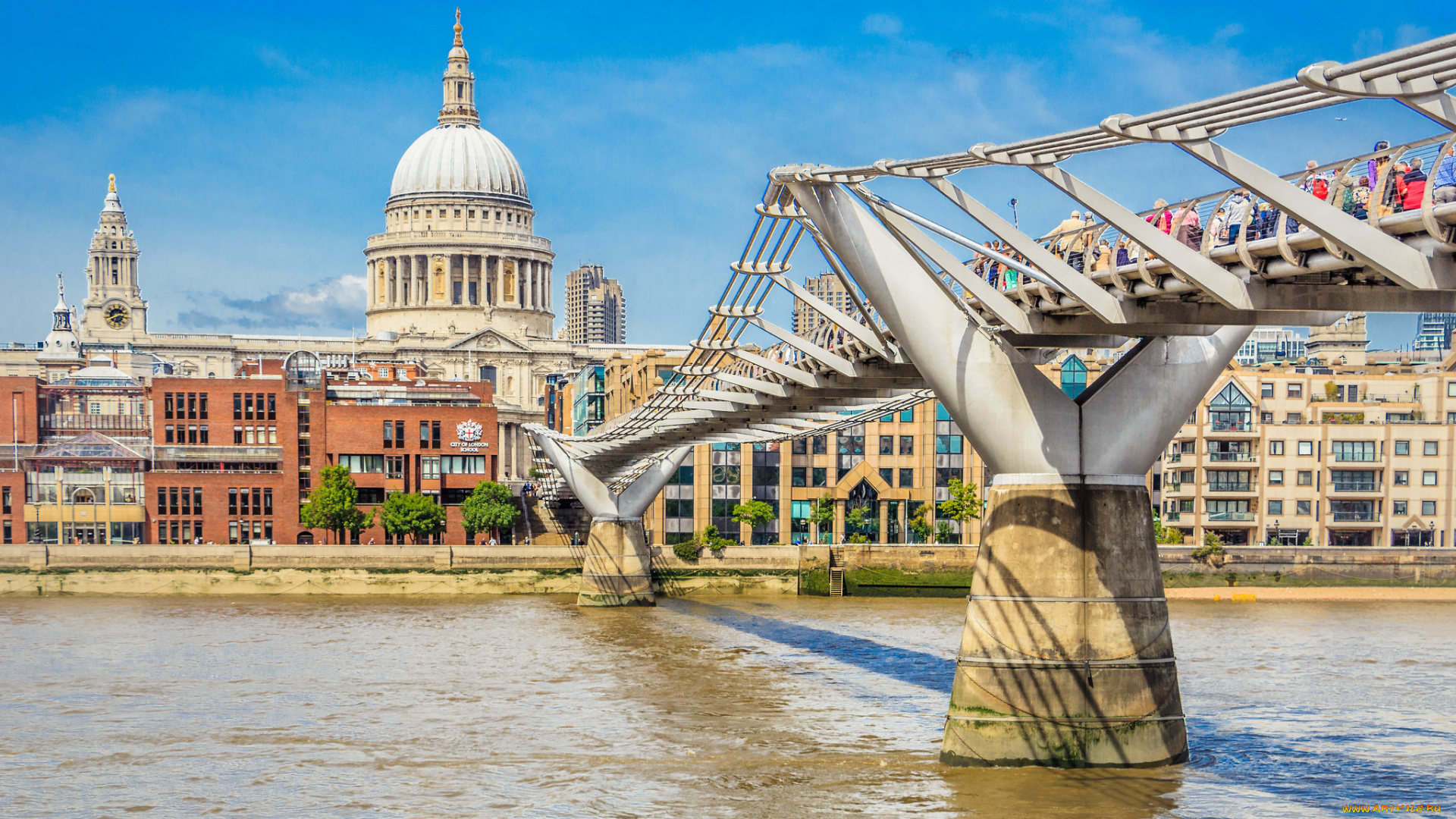 millennium, bridge, города, лондон, , великобритания, мост, столица