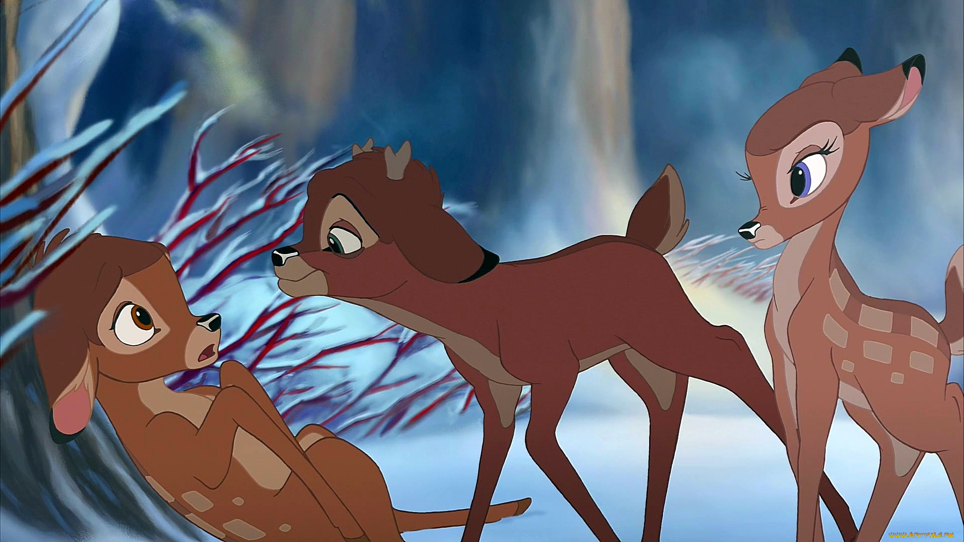 мультфильмы, bambi, 2, олененок, трое