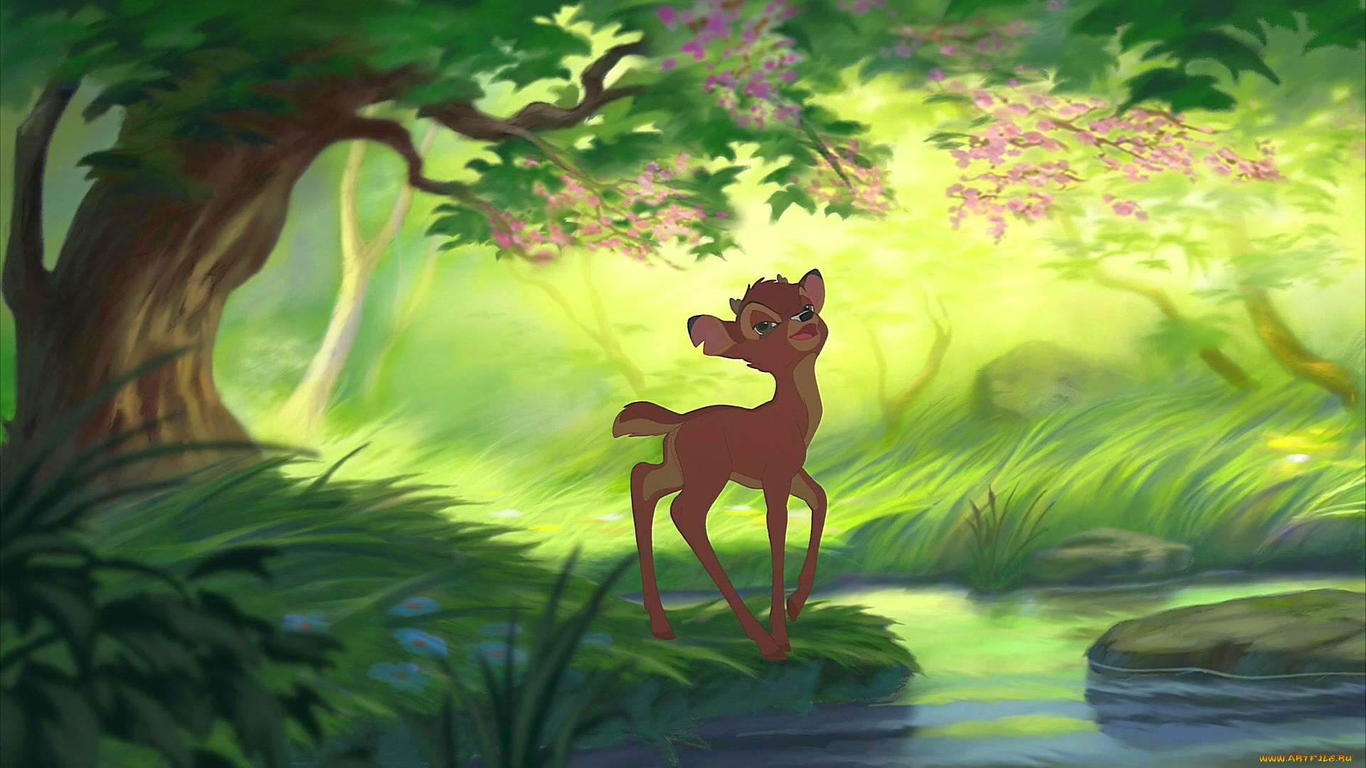 мультфильмы, bambi, 2, растения, олененок