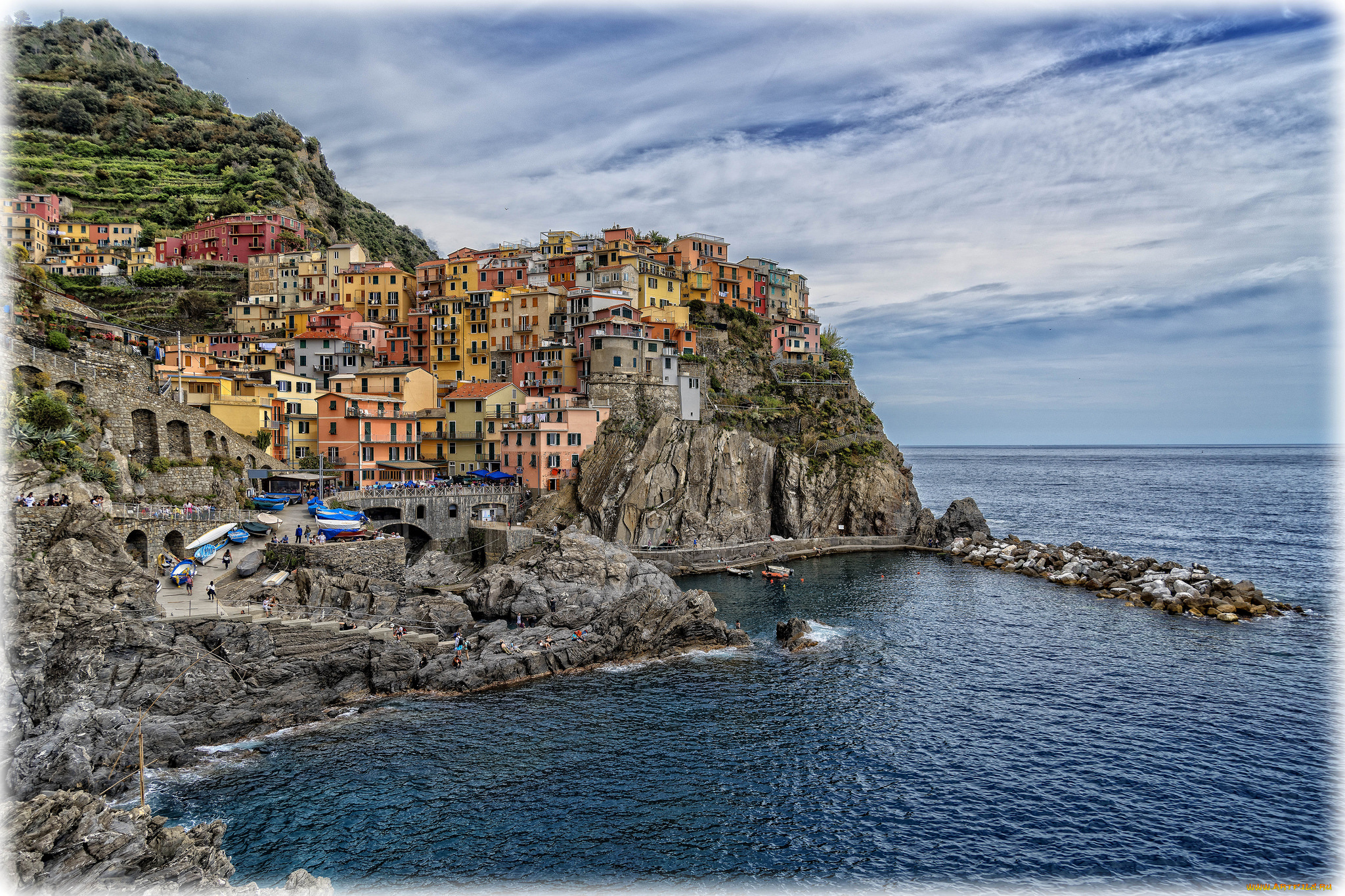 manarola, города, -, панорамы, побережье