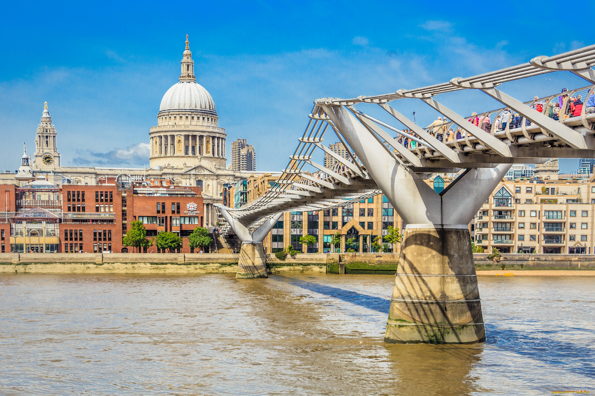 millennium, bridge, города, лондон, , великобритания, мост, столица