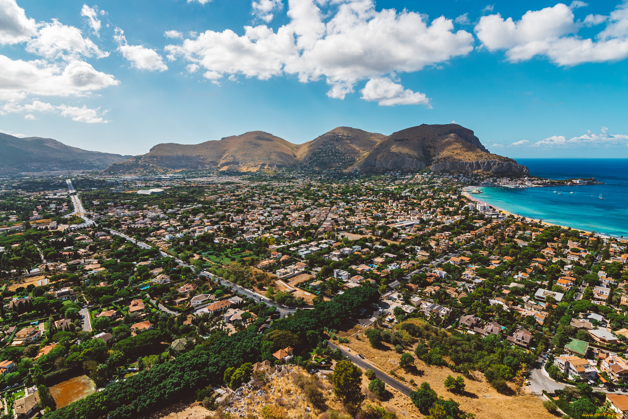 mondello, города, -, панорамы, простор