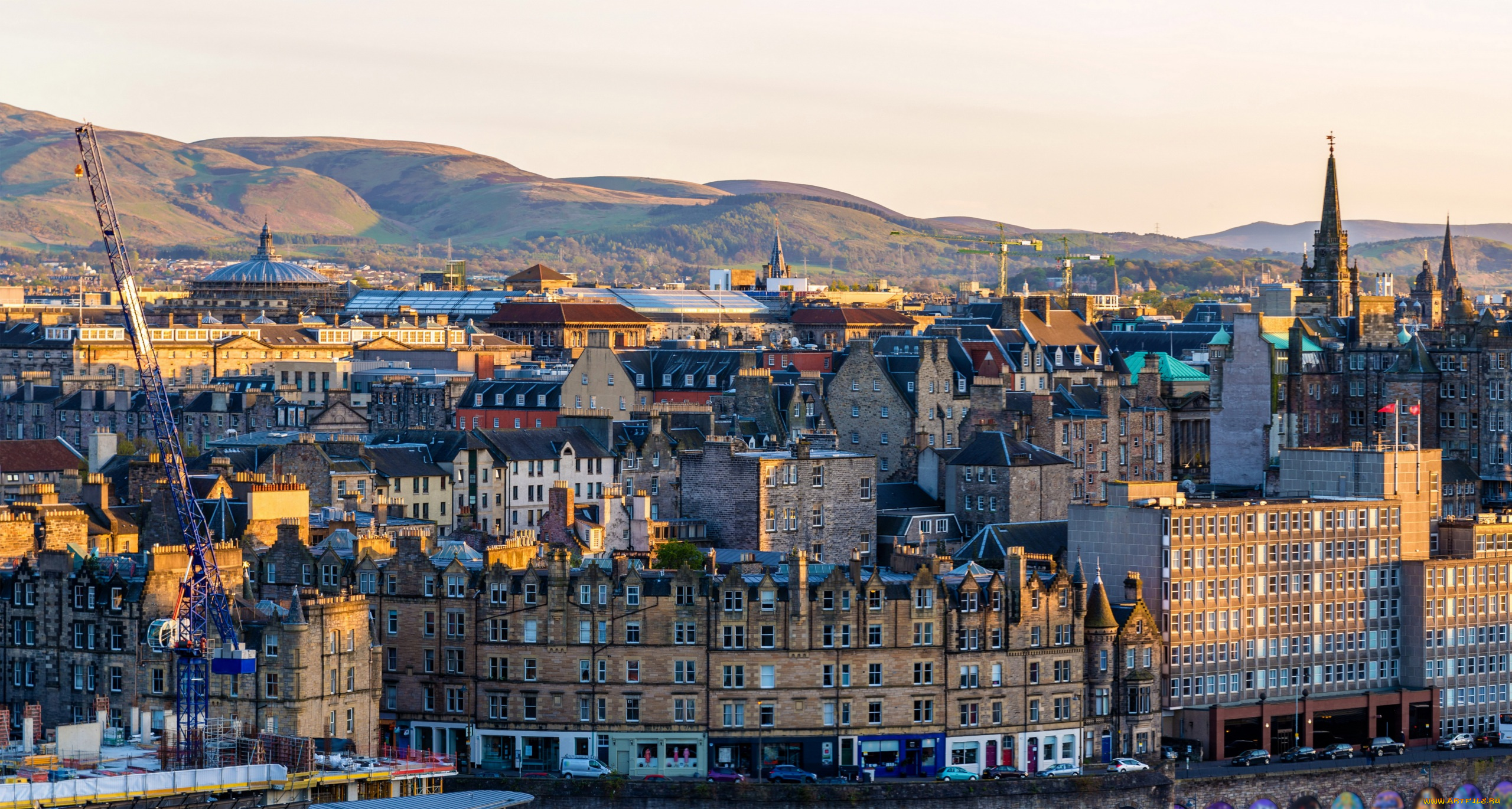 города, эдинбург, , шотландия, панорама