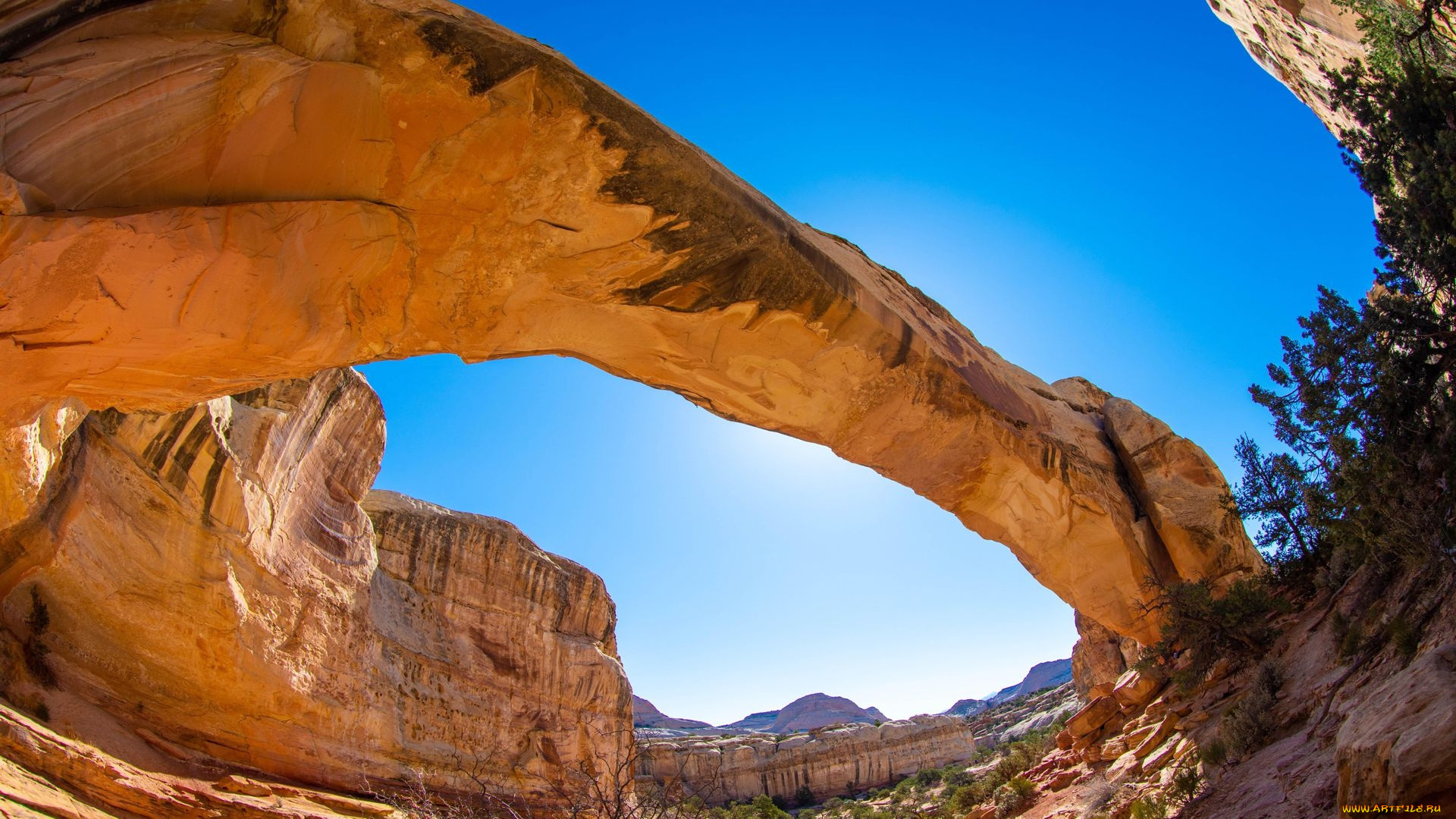 hickman, bridge, capitol, reef, national, park, utah, природа, горы, hickman, bridge, capitol, reef, national, park