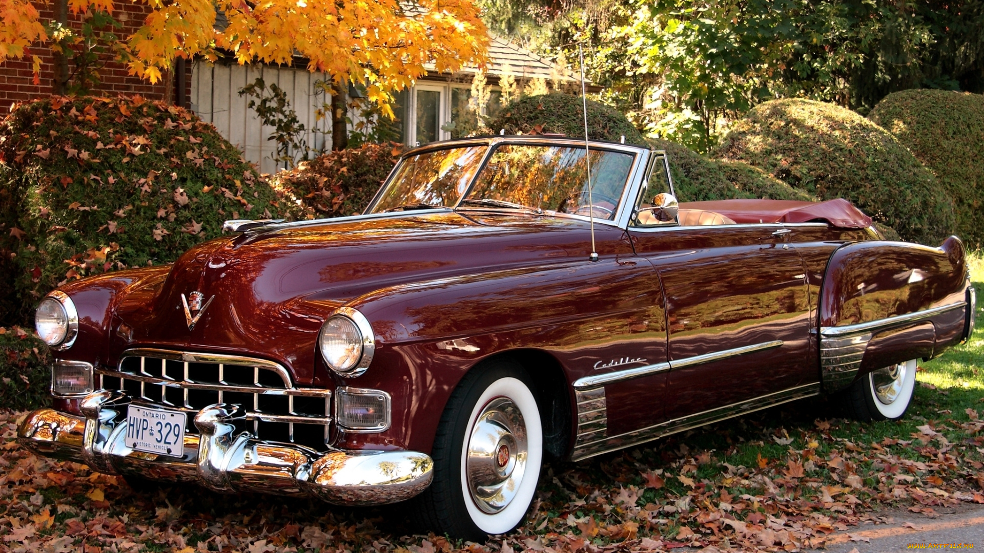 cadillac, sixty, two, convertible, `1949, автомобили, осень