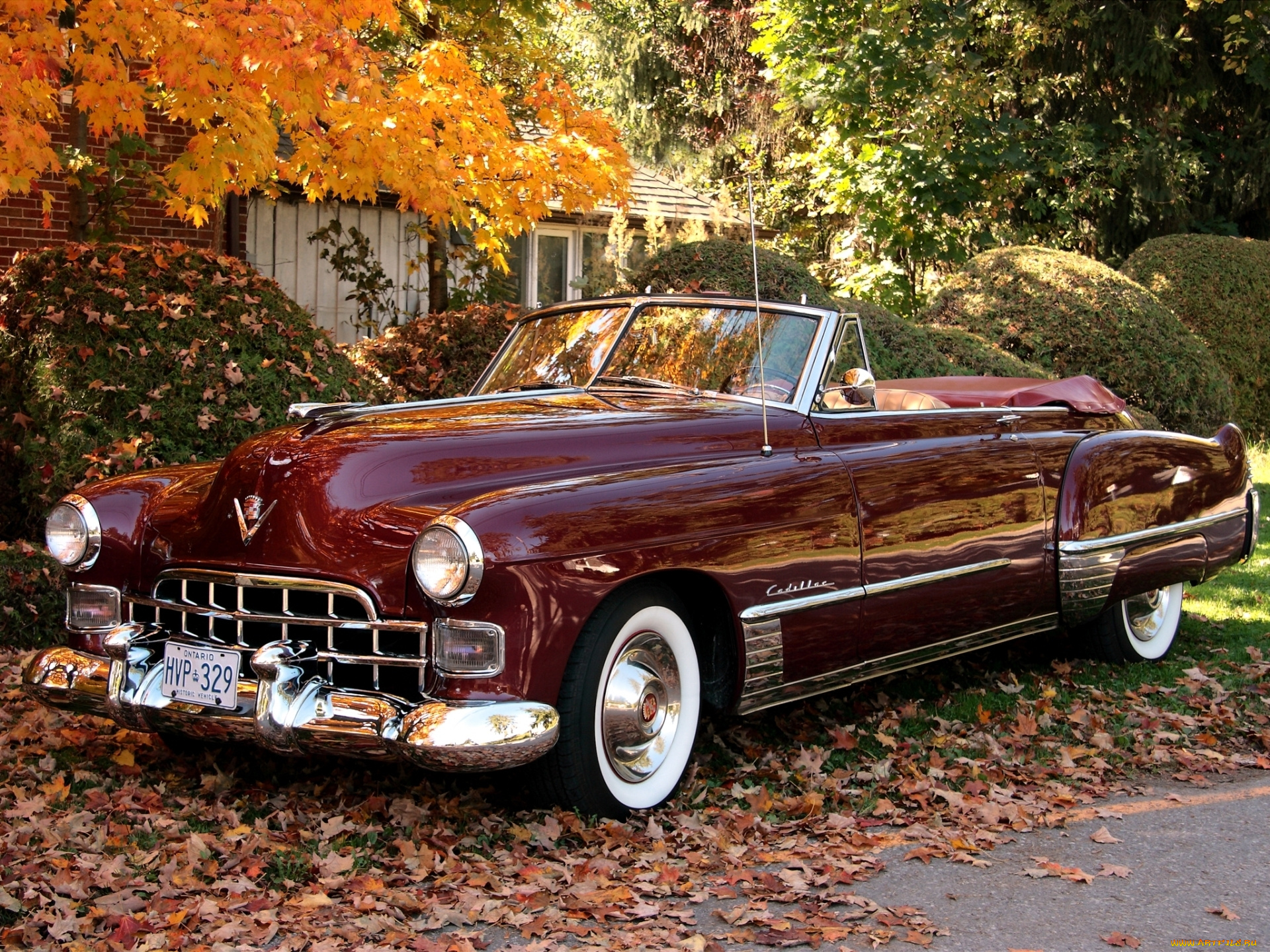 cadillac, sixty, two, convertible, `1949, автомобили, осень
