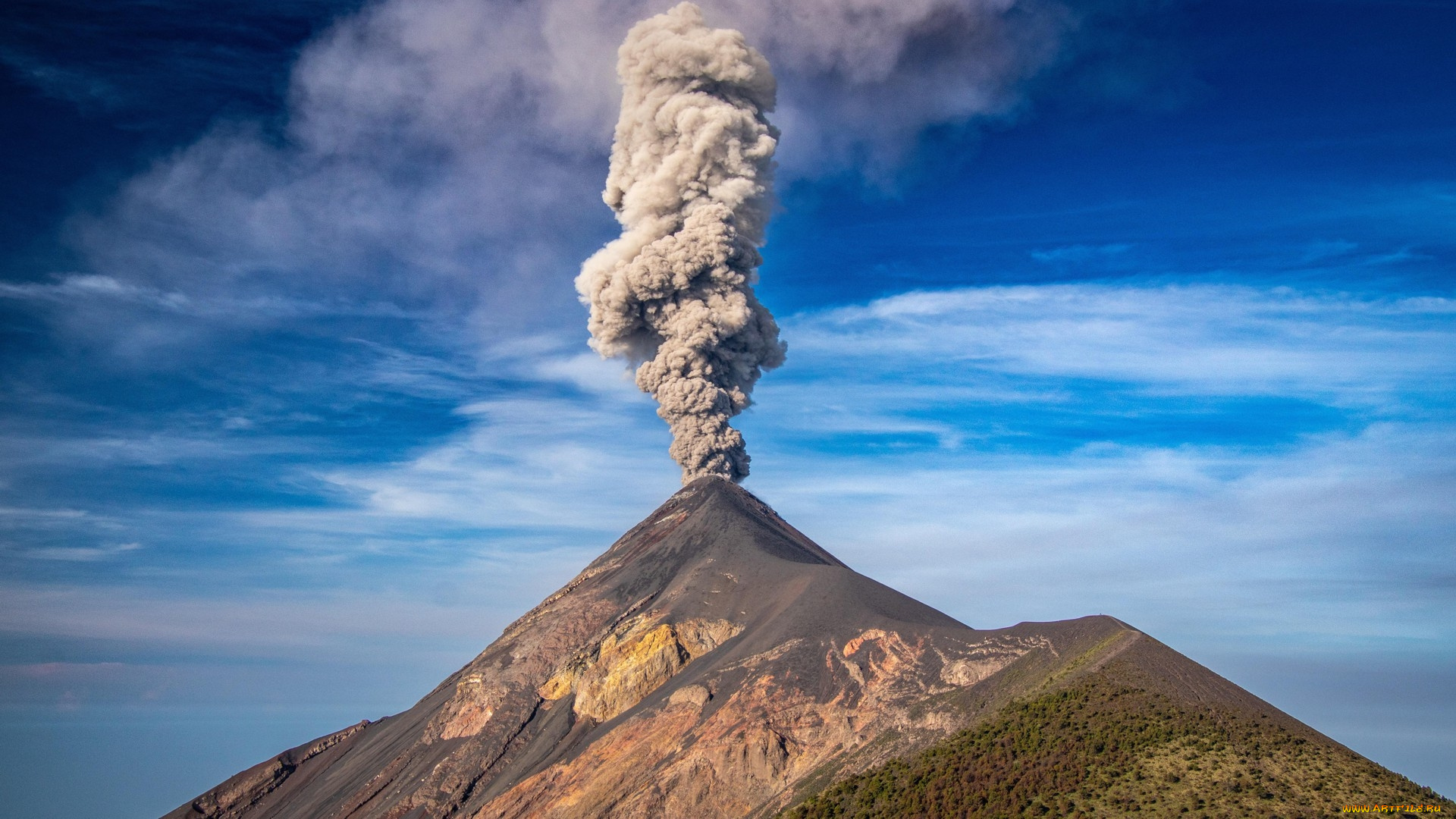 volcan, fuego, guatemala, природа, стихия, volcan, fuego