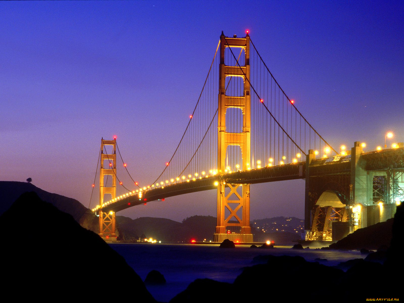 golden, gate, bridge, from, baker, beach, san, francisco, california, города, сан, франциско, сша