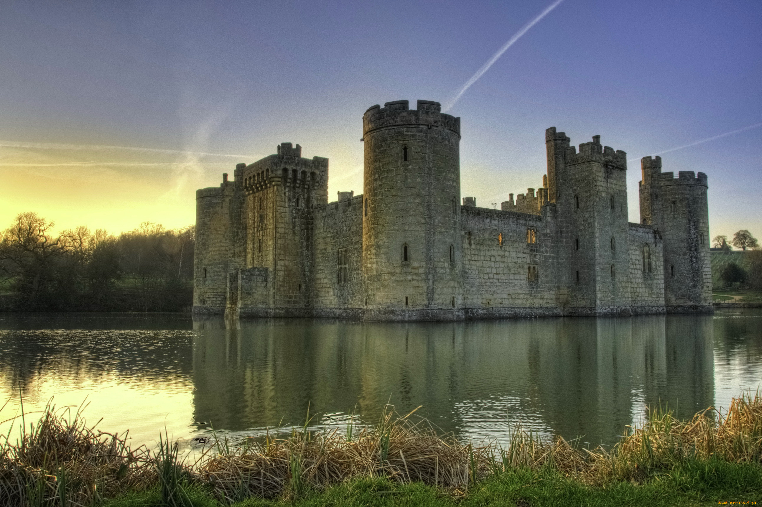 bodiam, castle, england, города, -, дворцы, , замки, , крепости, река, замок, england, castle, bodiam