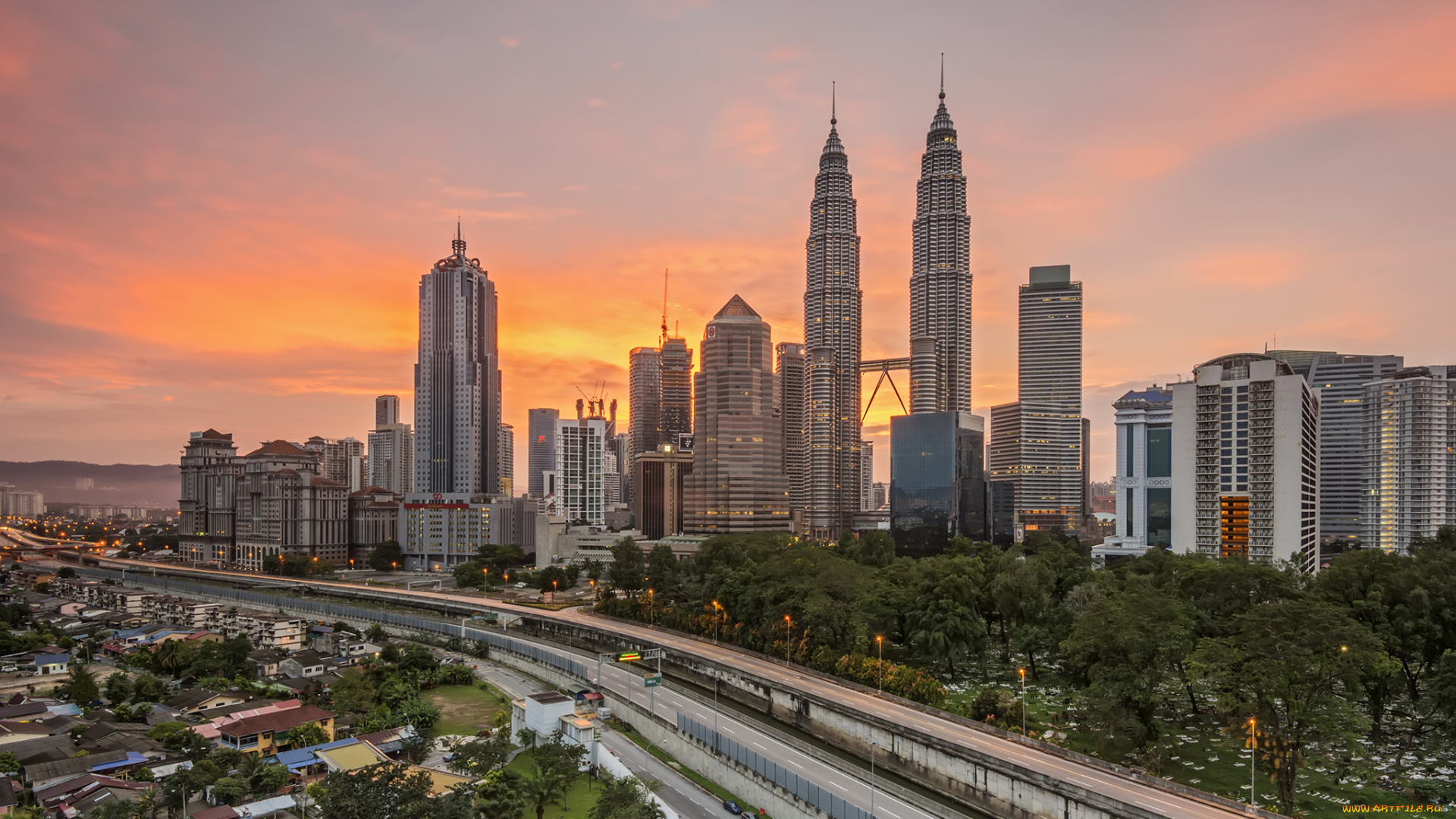 good, morning, kuala, lumpur, города, куала-лумпур, , малайзия, башни, панорама, утро