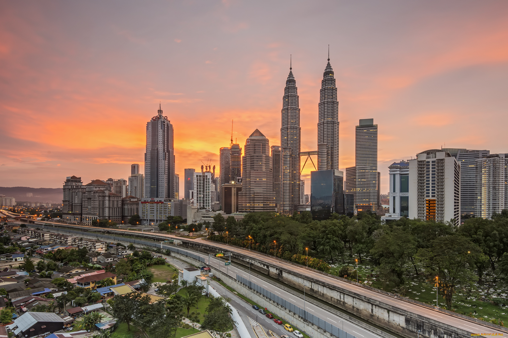 good, morning, kuala, lumpur, города, куала-лумпур, , малайзия, башни, панорама, утро