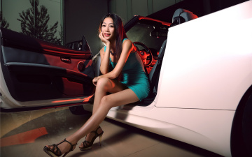 Картинка автомобили -авто+с+девушками bmw азиатка взгляд девушка автомобиль фон