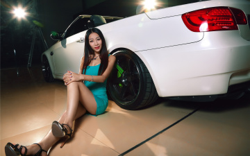 Картинка автомобили -авто+с+девушками взгляд фон автомобиль азиатка bmw девушка