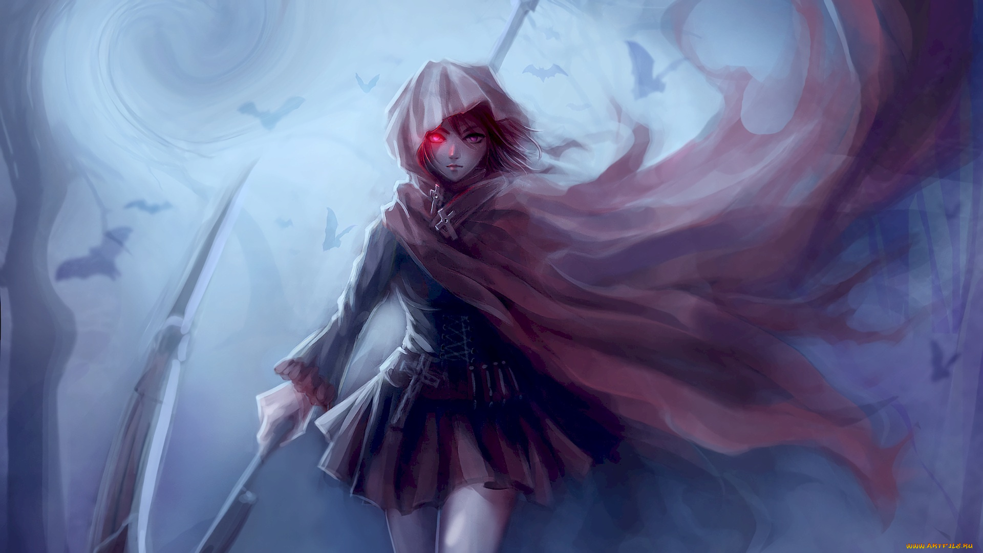 аниме, rwby, коса, ruby, rose, арт, девушка