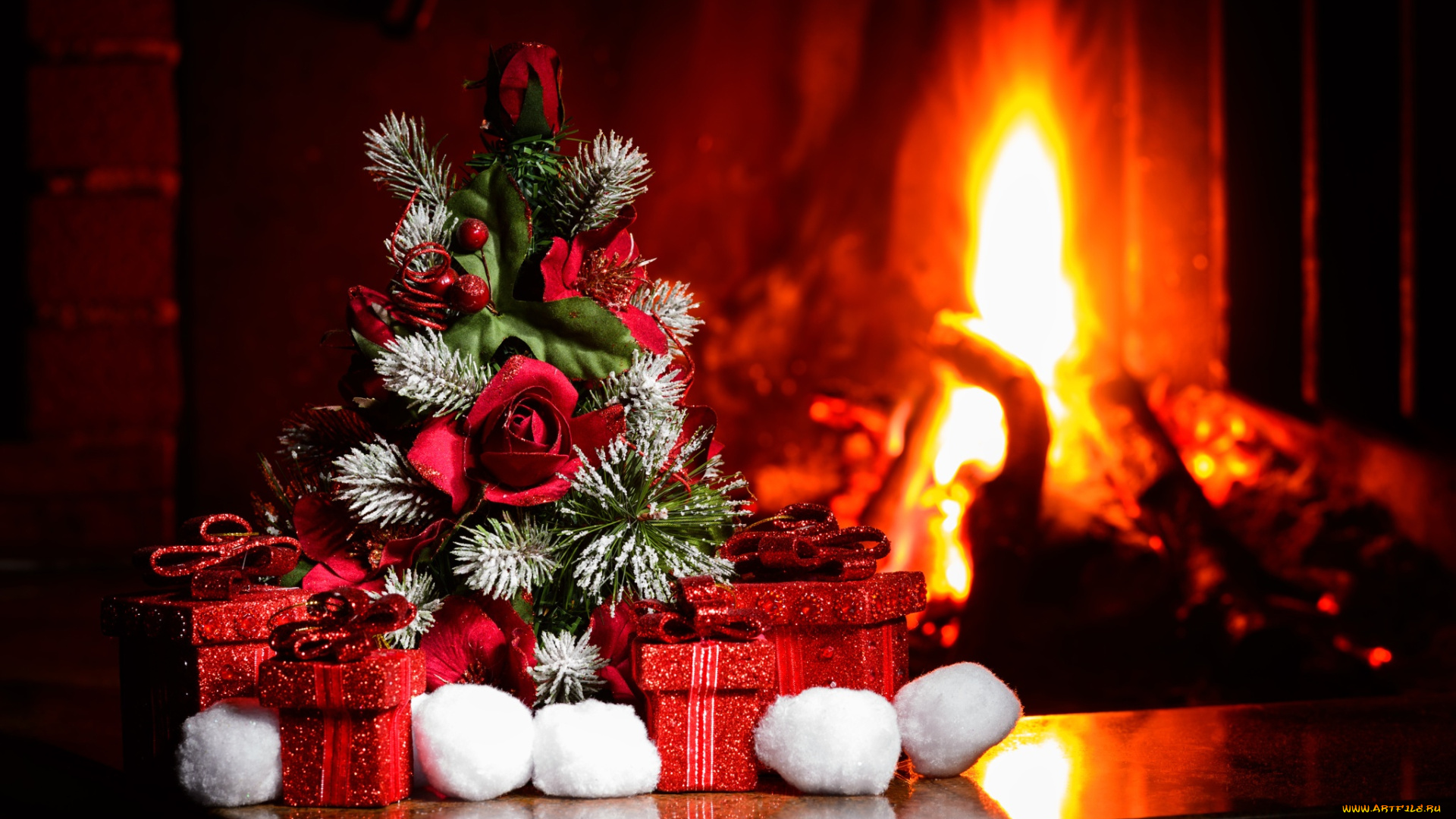 праздничные, Ёлки, уют, камин, снежки, подарки, елка, декор, 2016, new, year, новый, год, рождество, xmas, christmas, merry