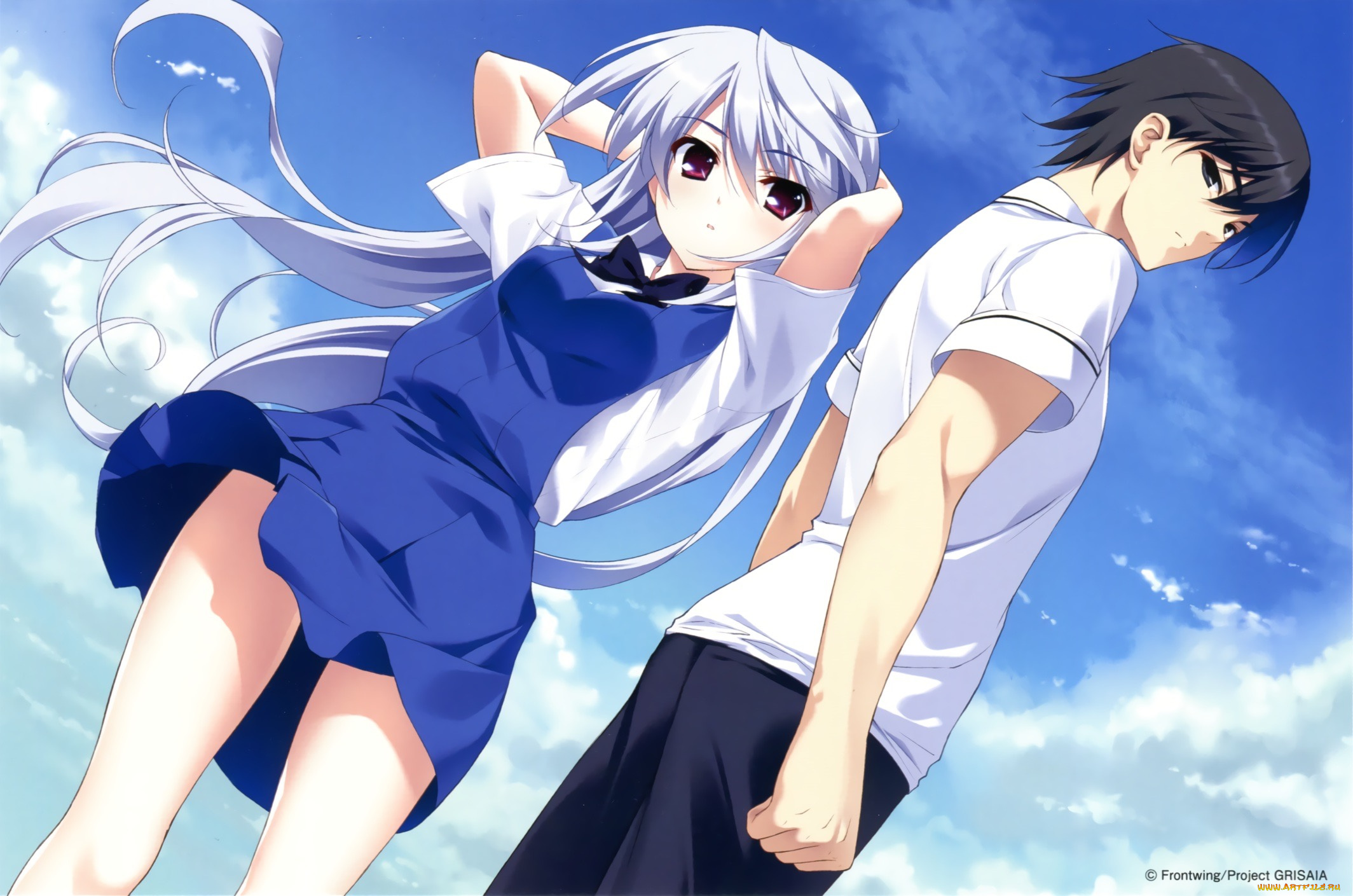 аниме, grisaia, no, kajitsu, натюрморт, в, серых, тонах