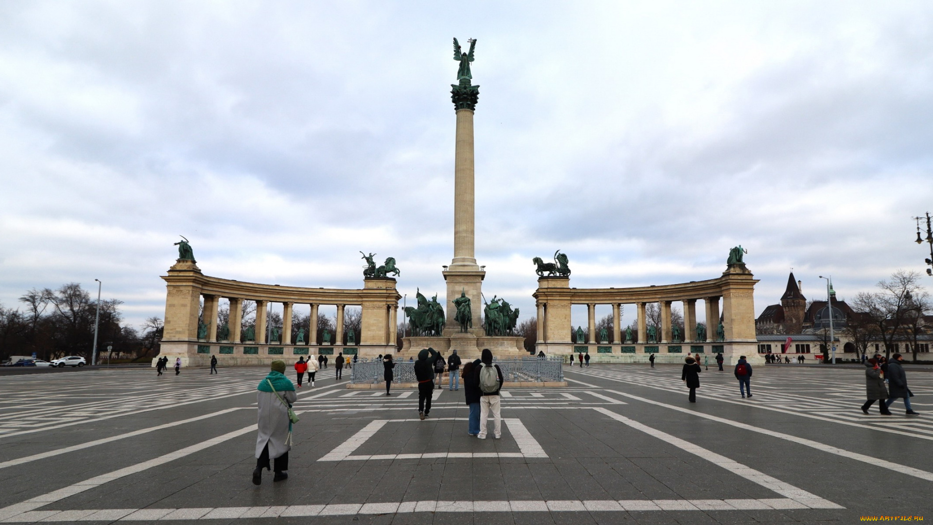 heroes, square, millenium, monument, города, будапешт, , венгрия, heroes, square, millenium, monument