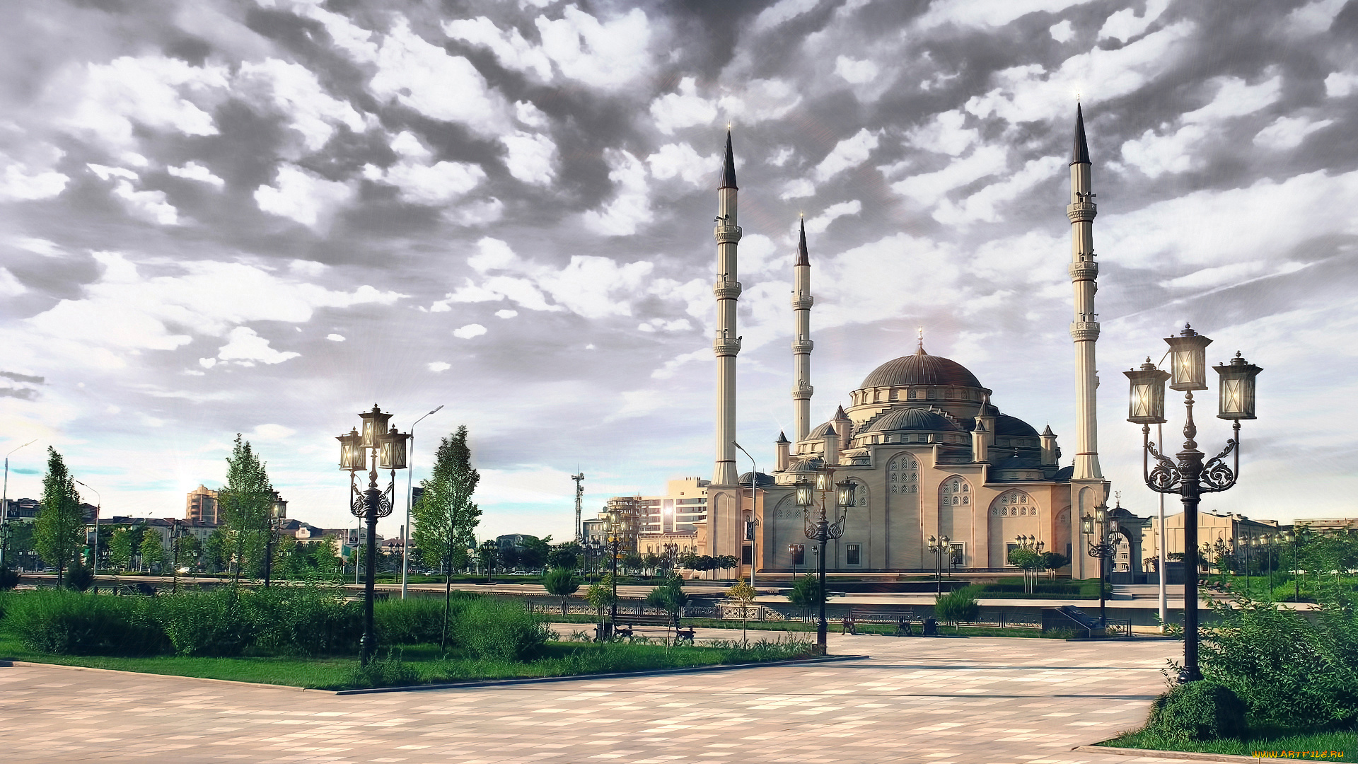 города, мечети, медресе, грозный, мичеть, Чечня, мечеть