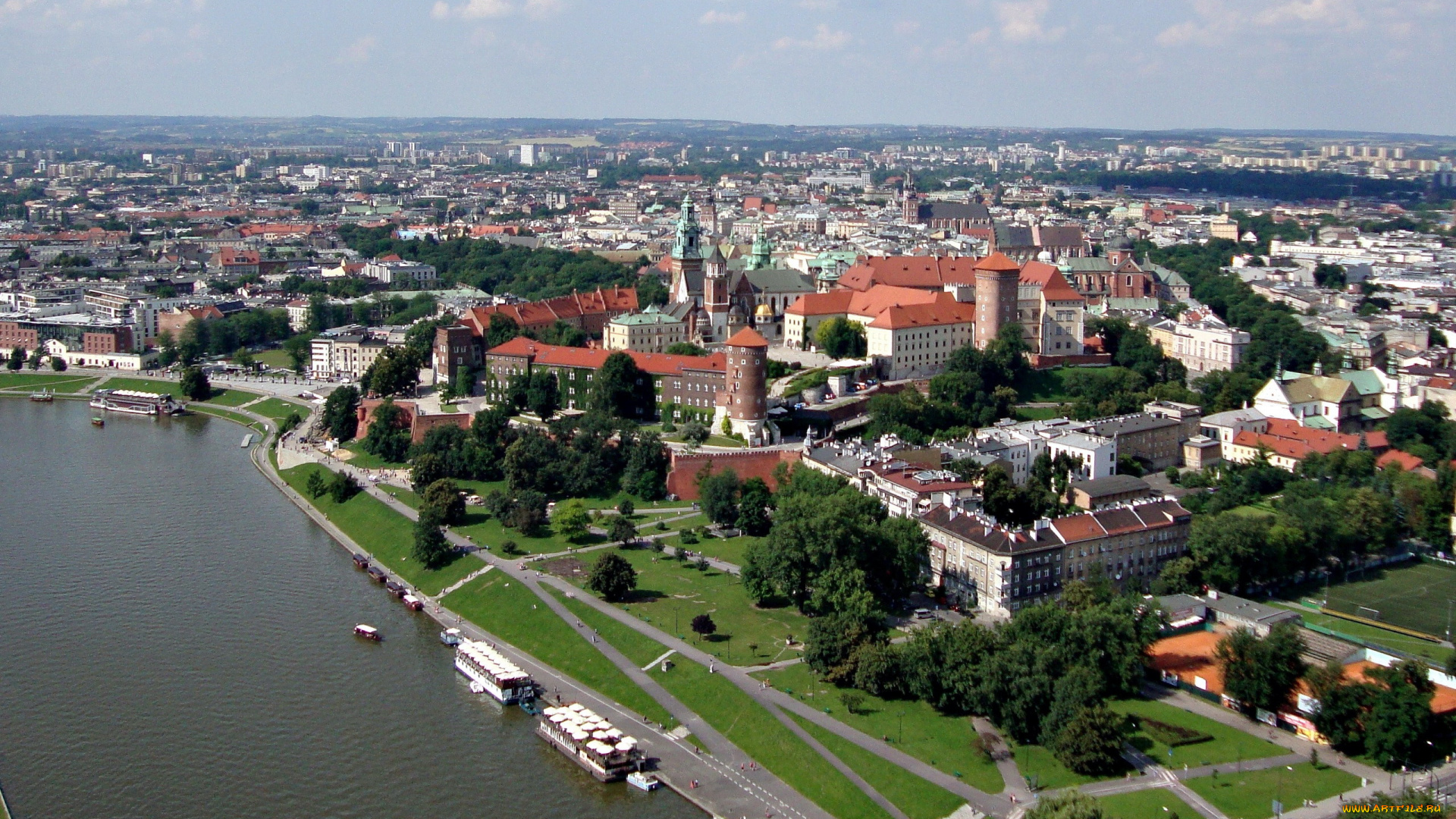 города, краков, , польша, wawel, royal, castle