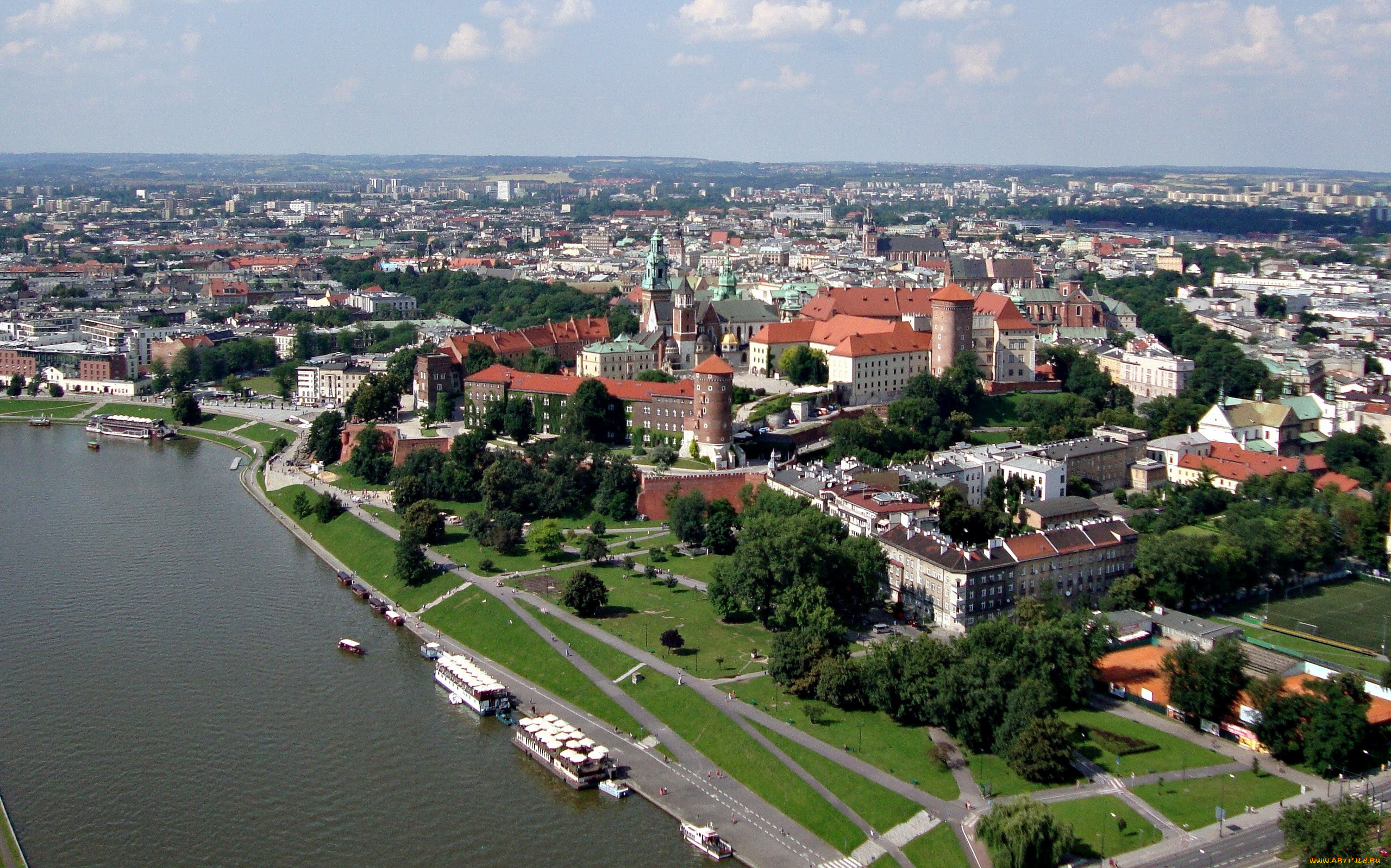 города, краков, , польша, wawel, royal, castle