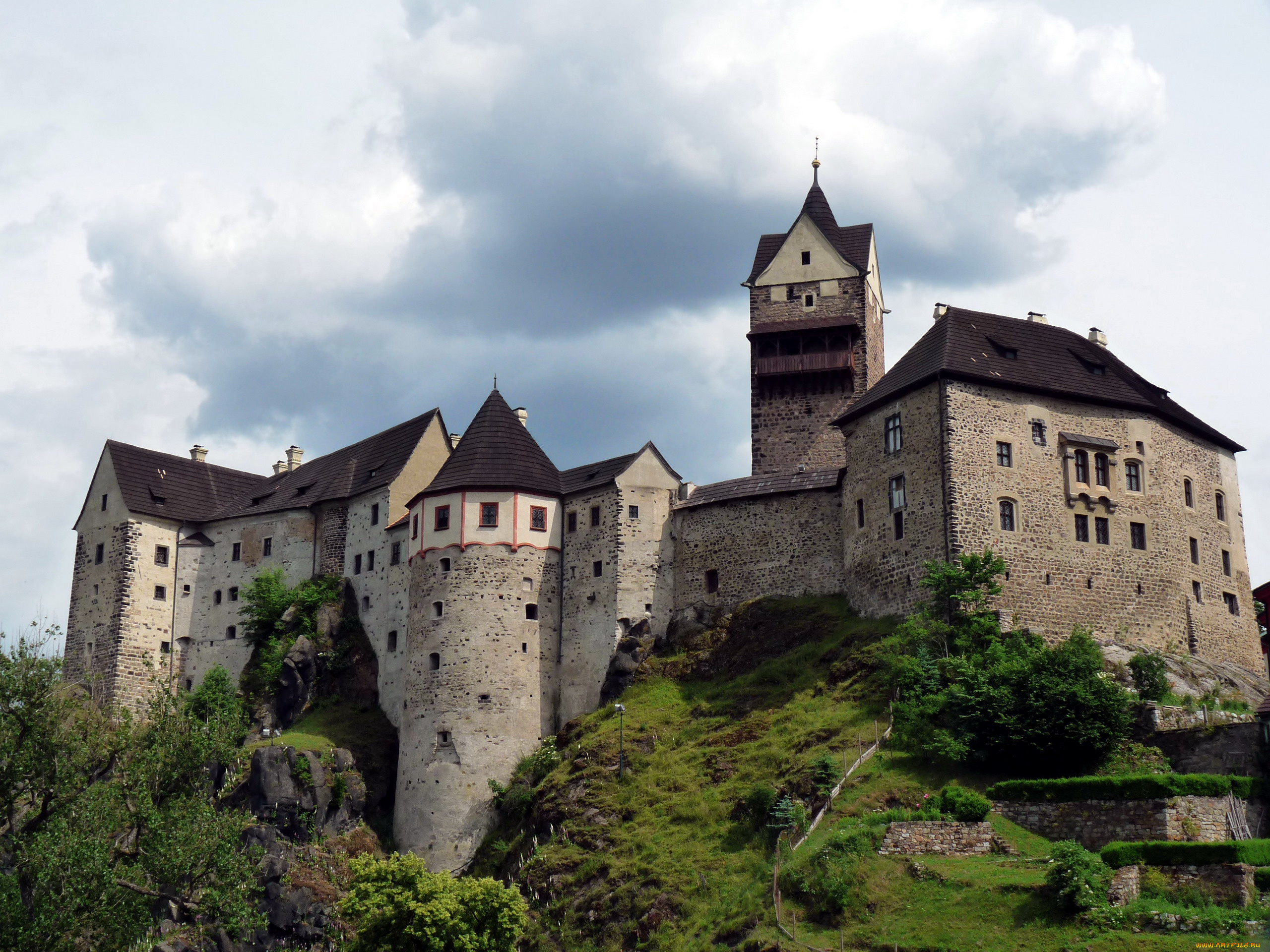 hrad, loket, города, замки, Чехии, hrad, loket