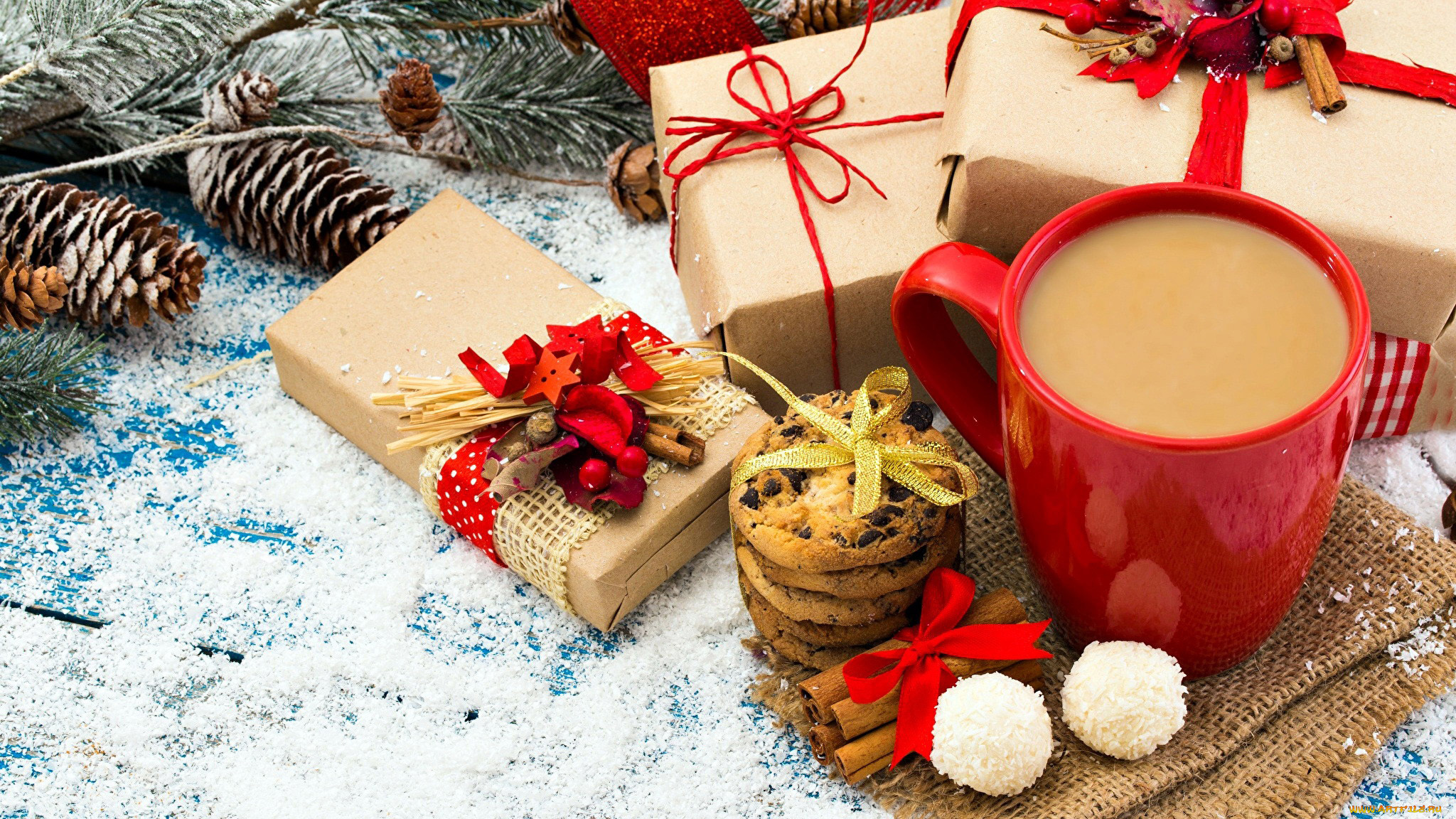 праздничные, -, разное, , новый, год, подарки, какао, печенье