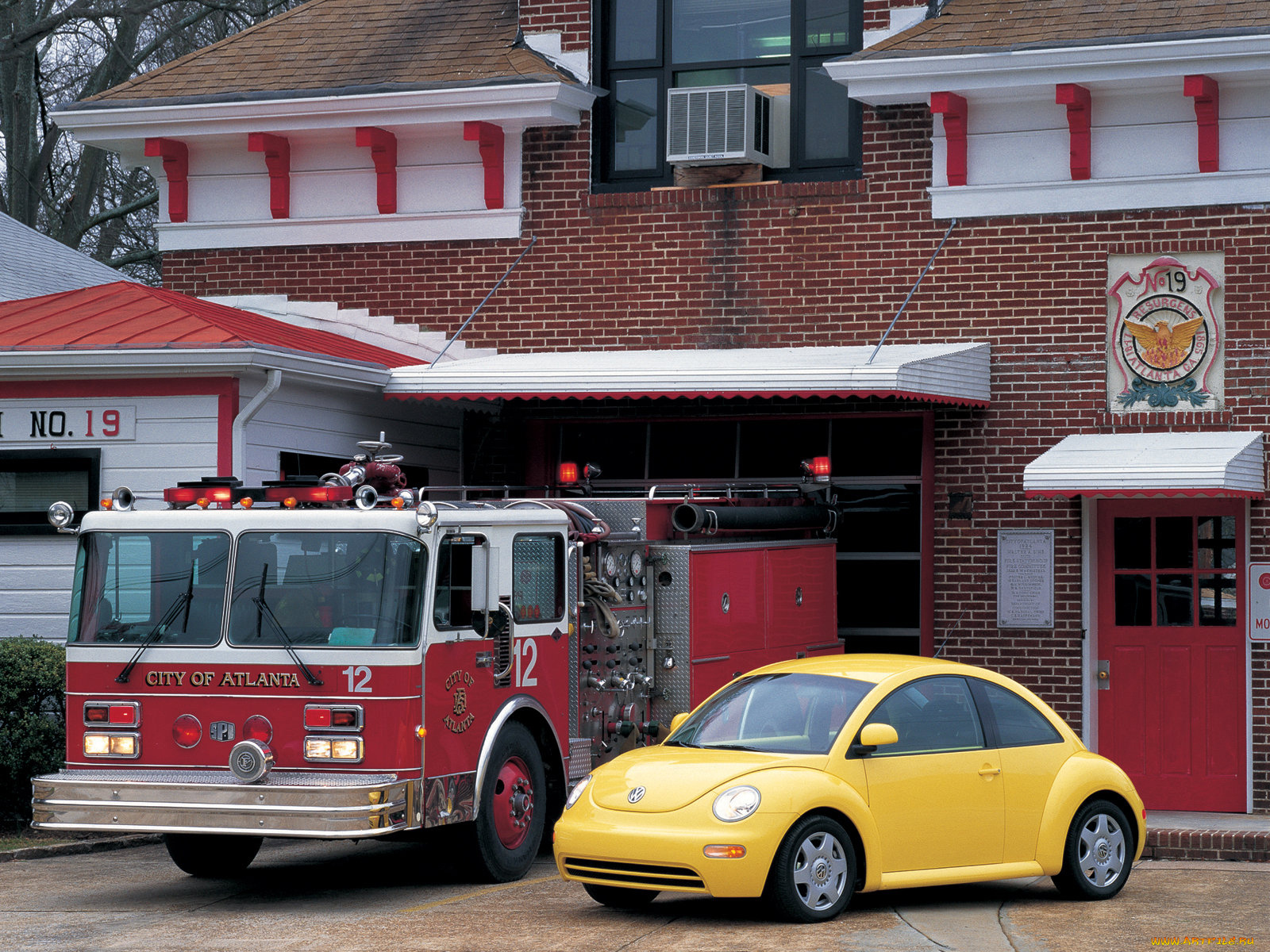 автомобили, разные, вместе, fire, truck, beetle, vw