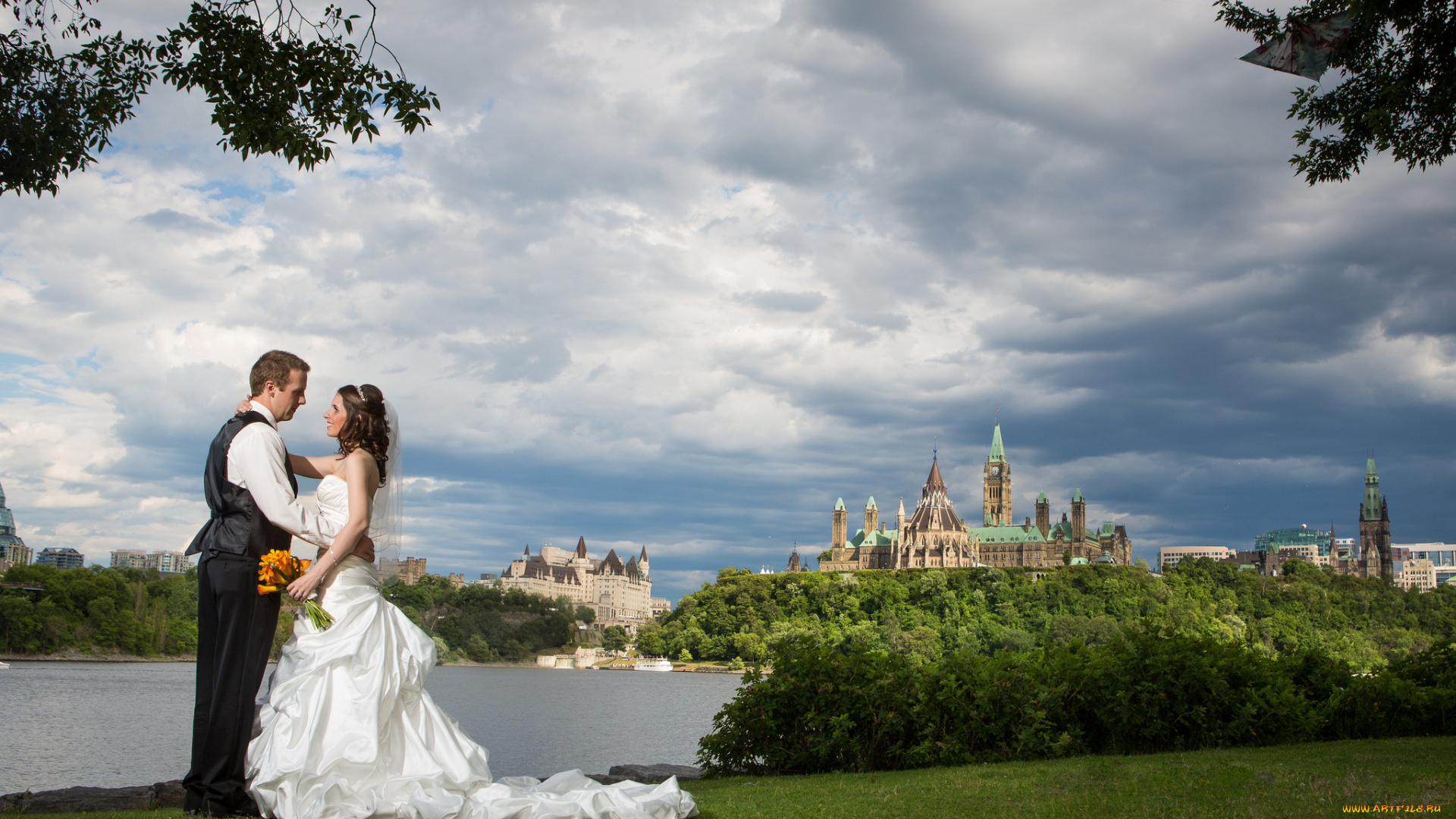 разное, мужчина, женщина, canada, река, канада, оттава, ottawa, parliament, hill, жених, невеста