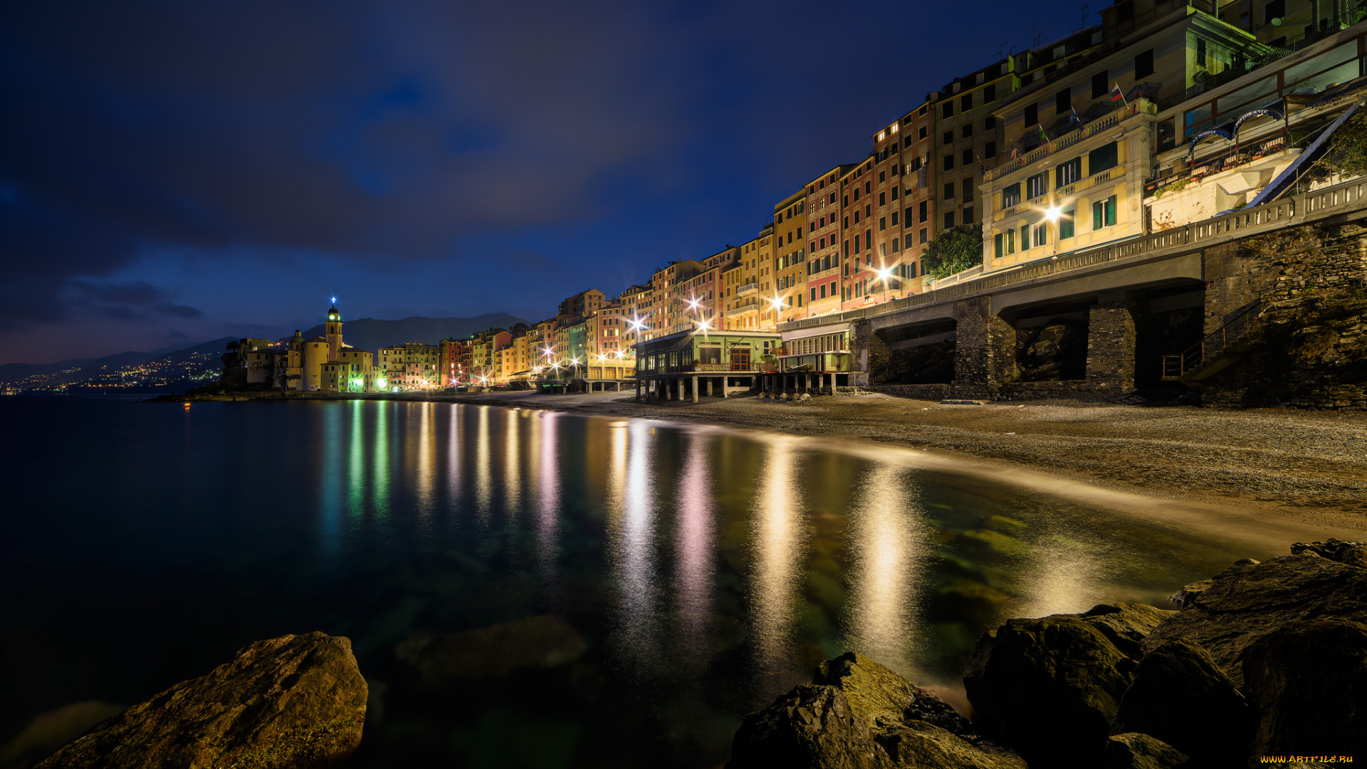 camogli, города, -, панорамы, побережье