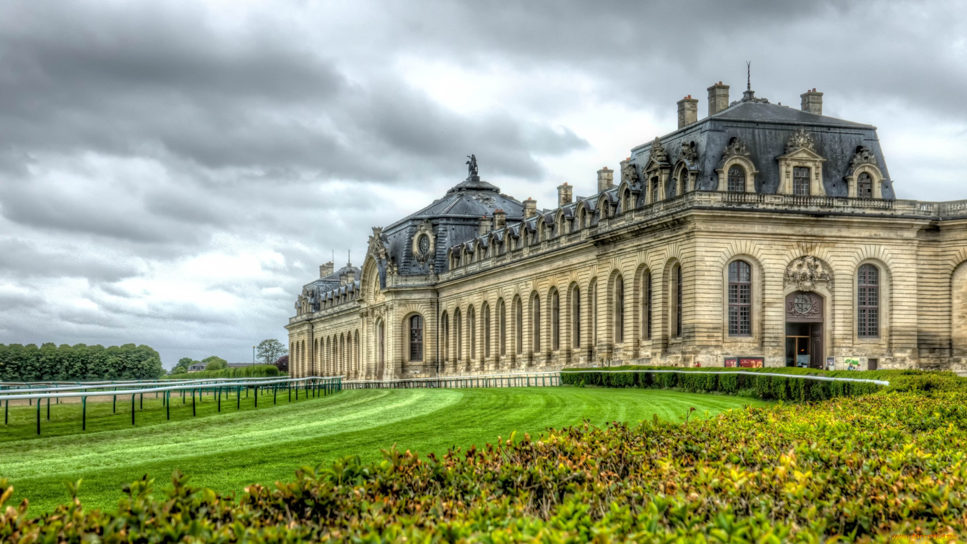 chantilly, racing, stables, города, замки, франции, замок, мост