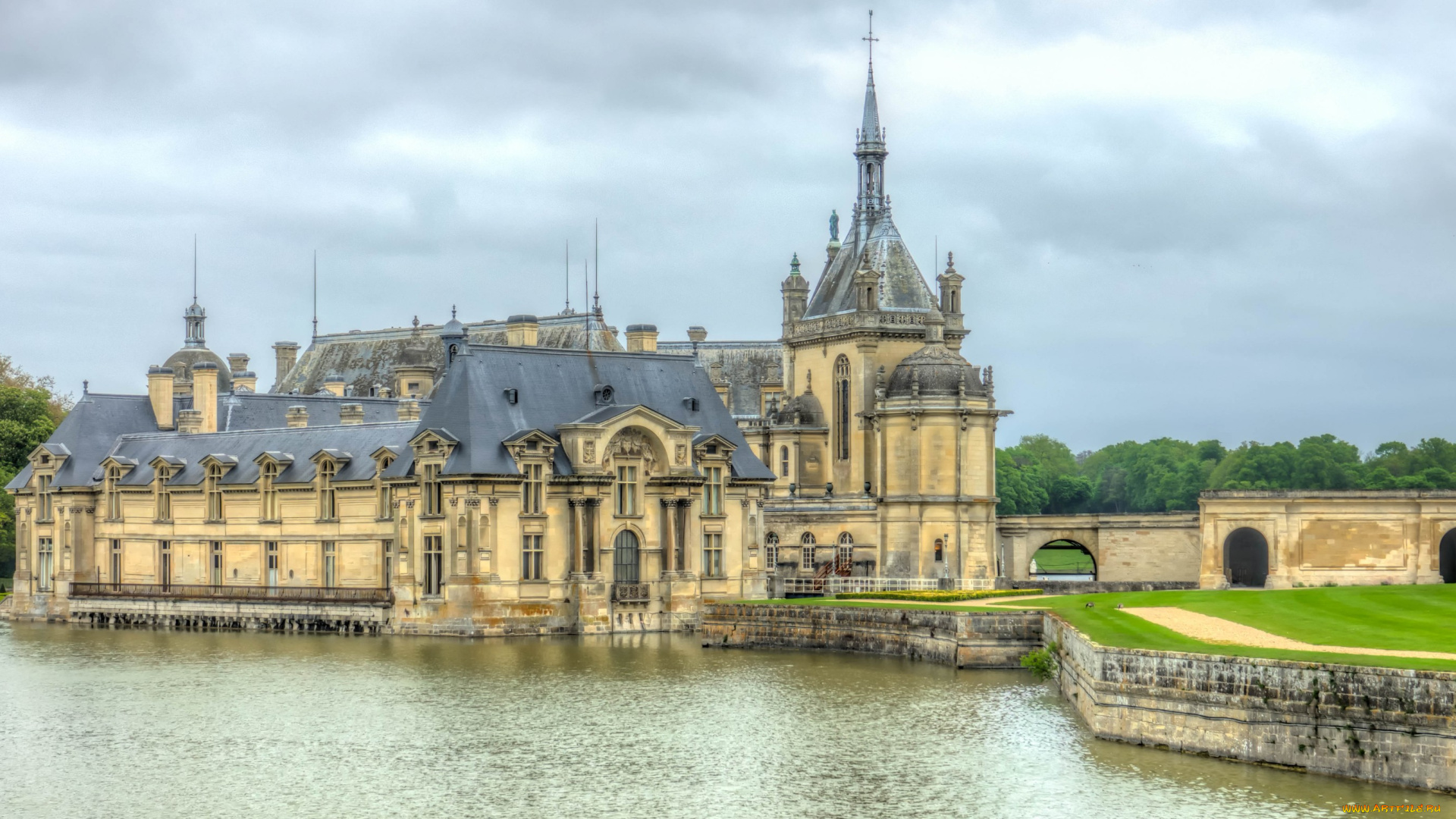 chateau, de, chantilly, города, замки, франции, замок